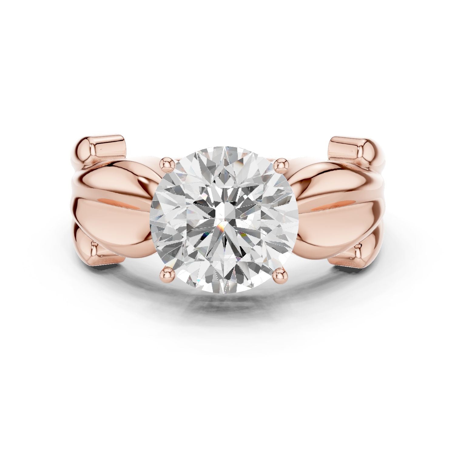 Round Lab Grown Diamond Solitaire Engagement Ring