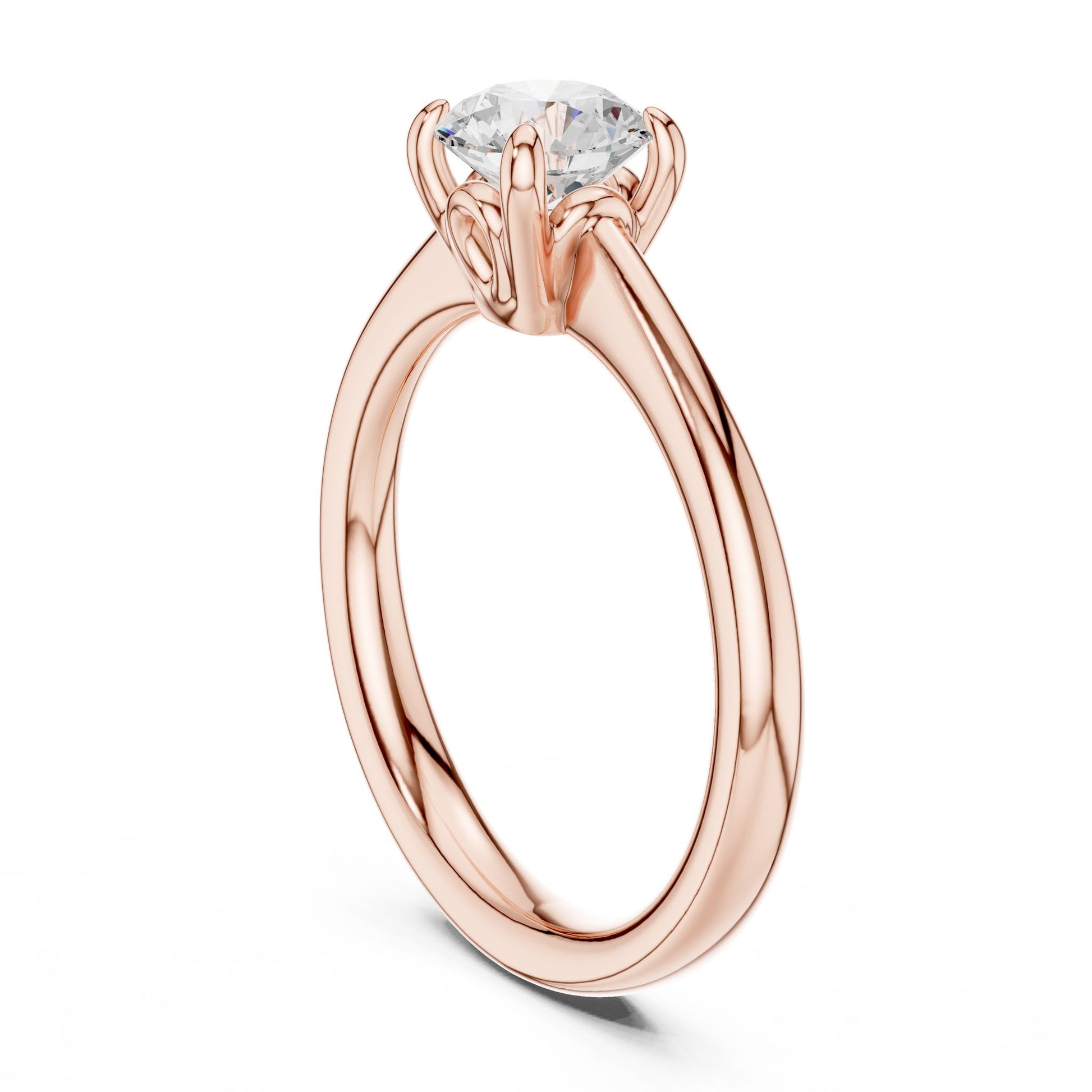 Round Lab Grown Diamond Solitaire Engagement Ring