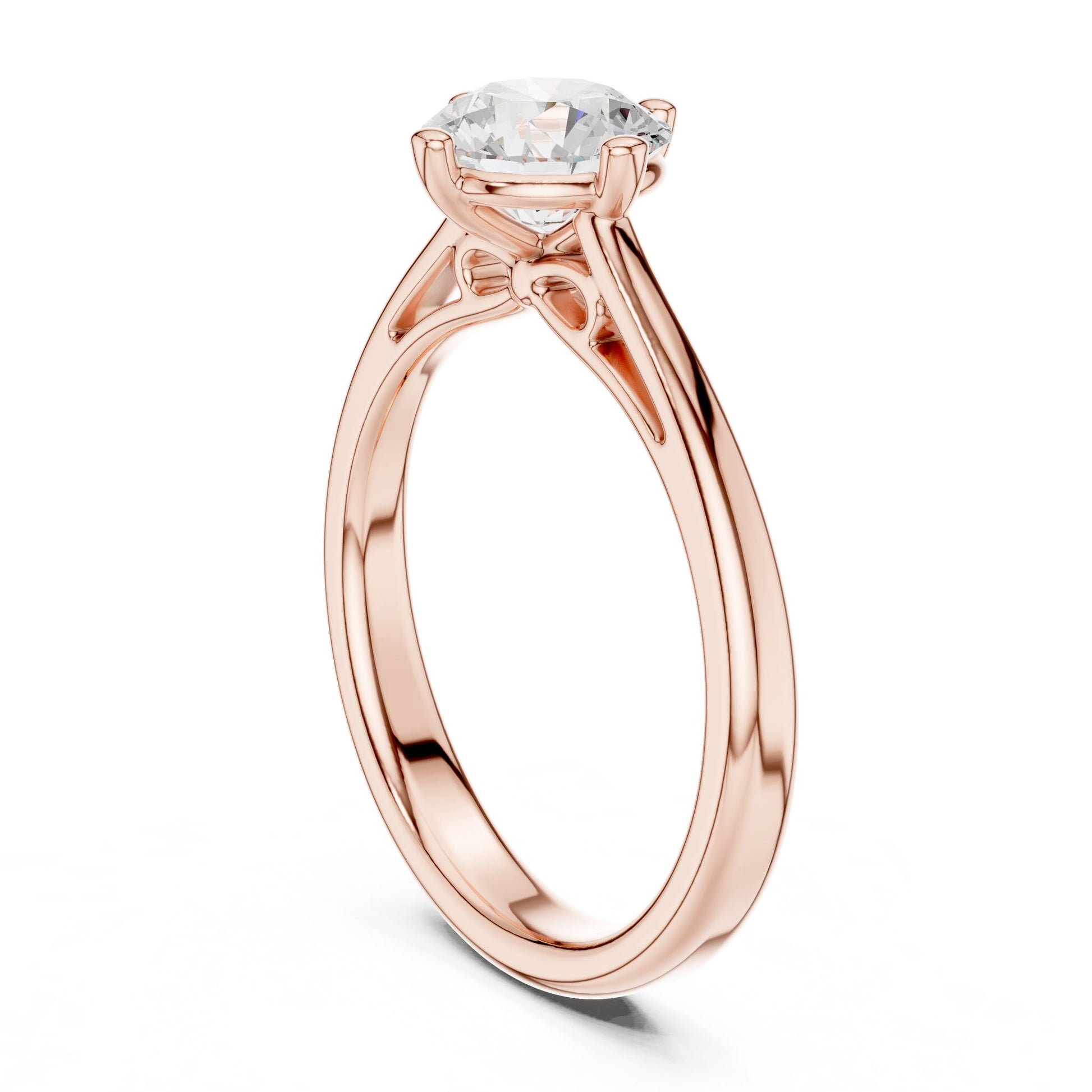 Round Lab Grown Diamond Solitaire Engagement Ring