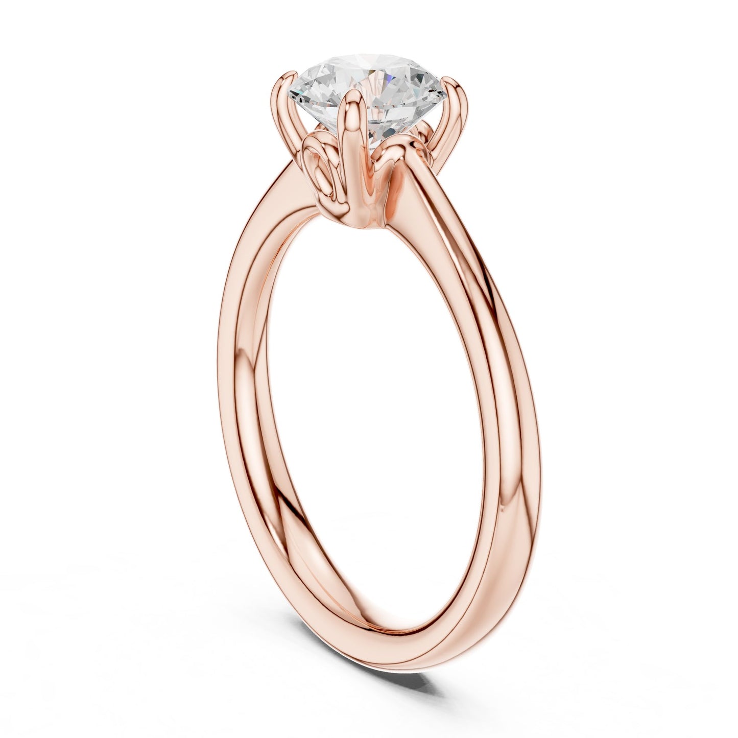 Round Lab Grown Diamond Solitaire Engagement Ring
