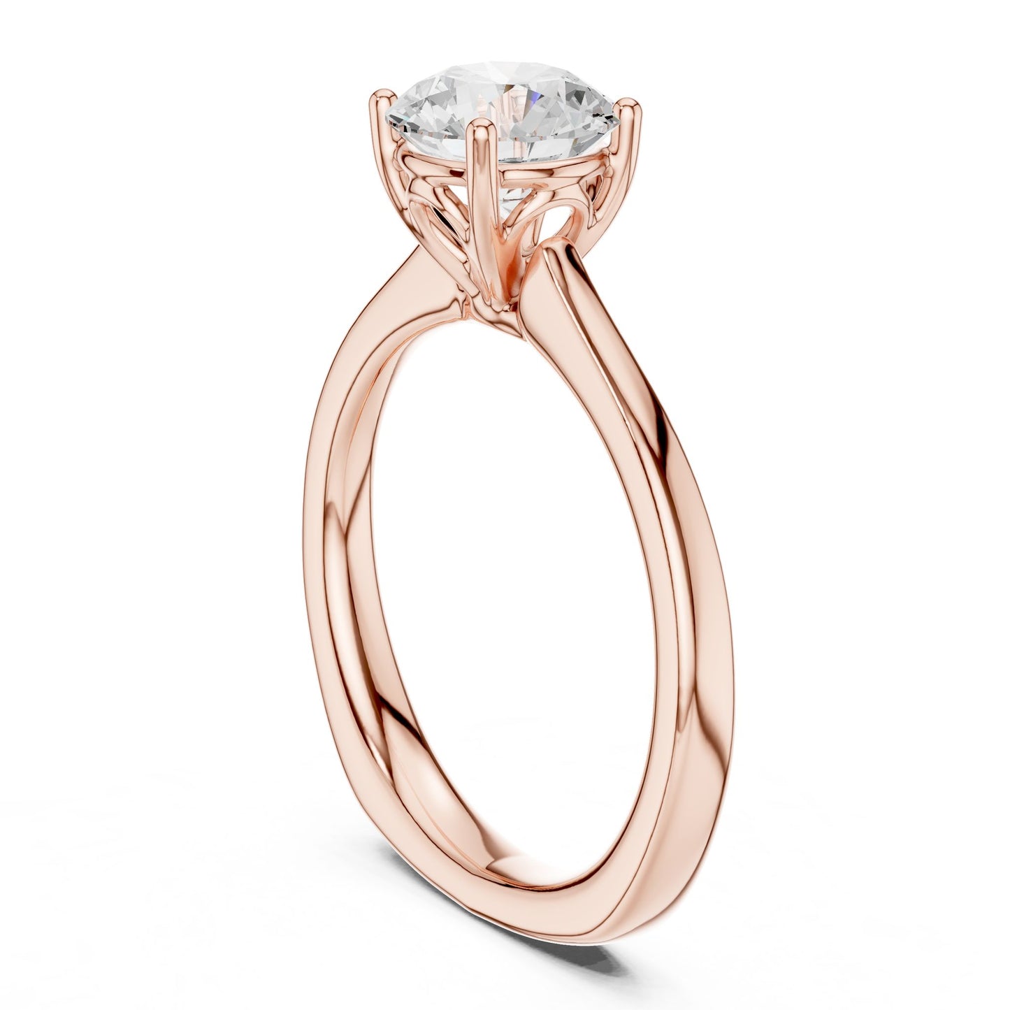 Round Lab Grown Diamond Solitaire Engagement Ring