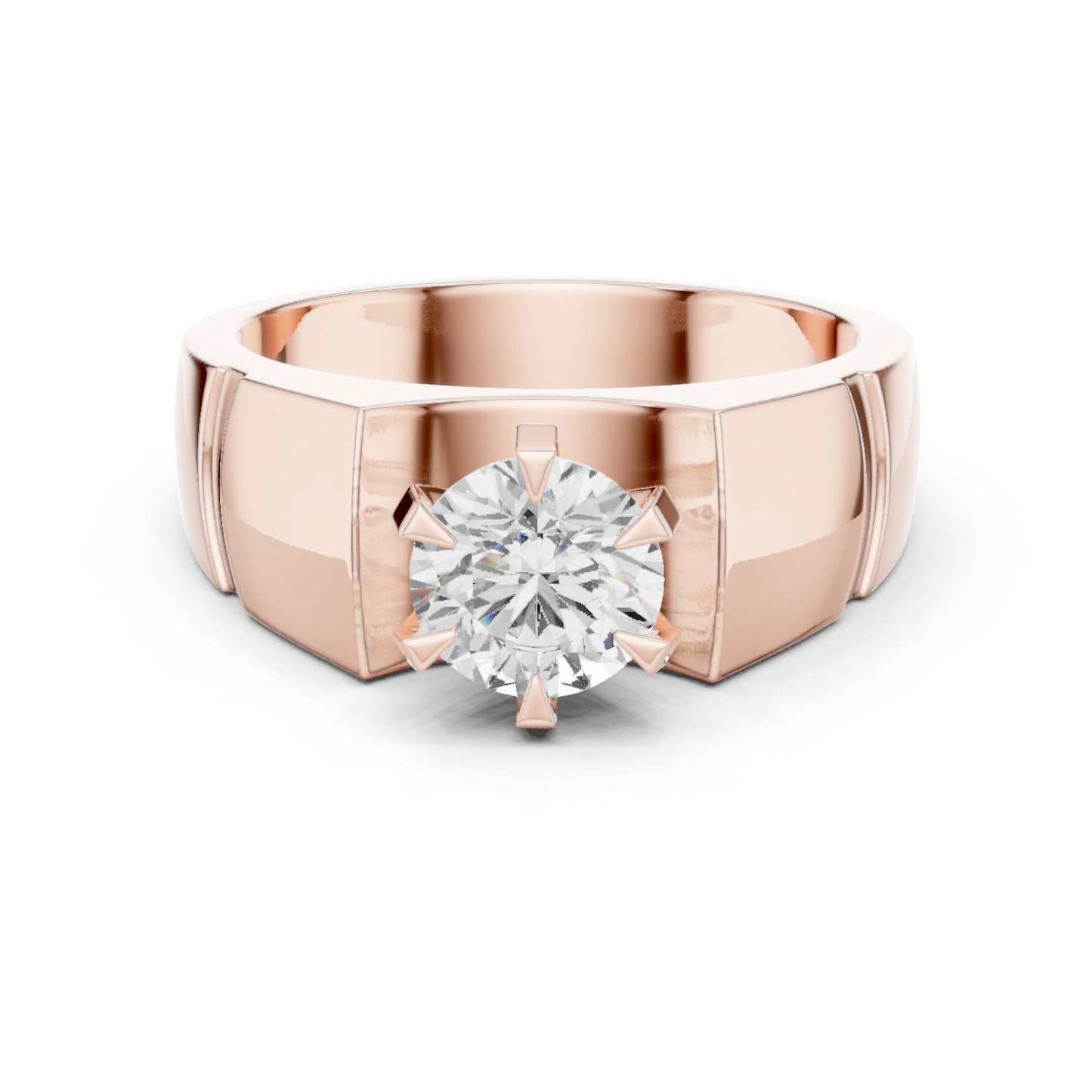 Men's Round Lab Grown Diamond Ring