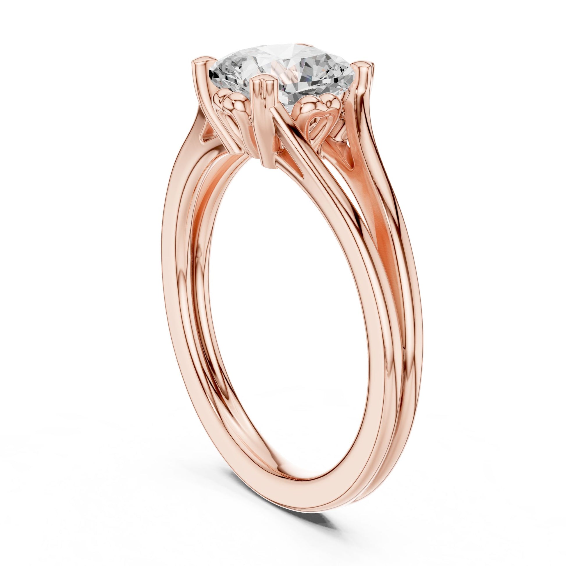 Round Lab Grown Diamond Solitaire Engagement Ring