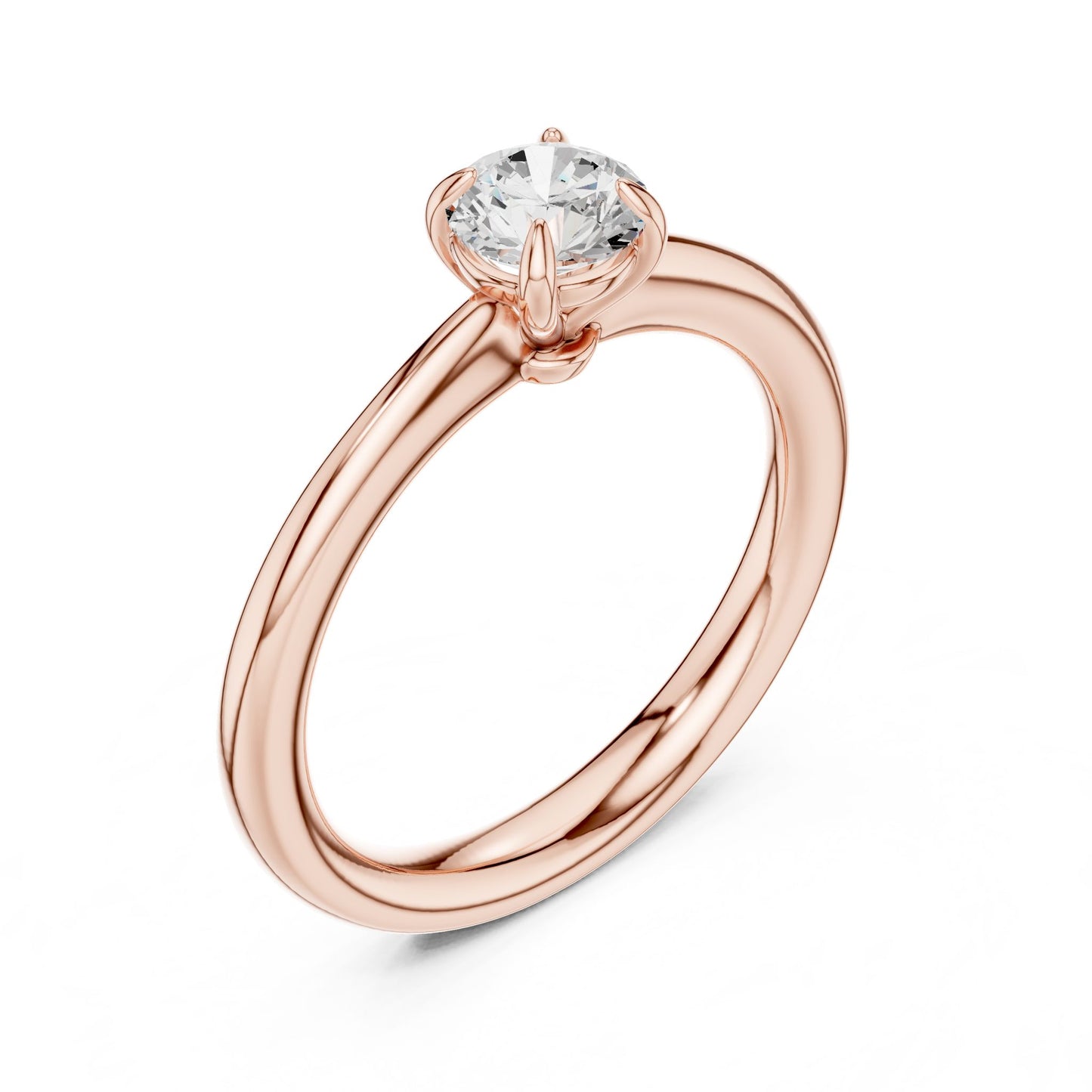 Round Lab Grown Diamond Solitaire Engagement Ring