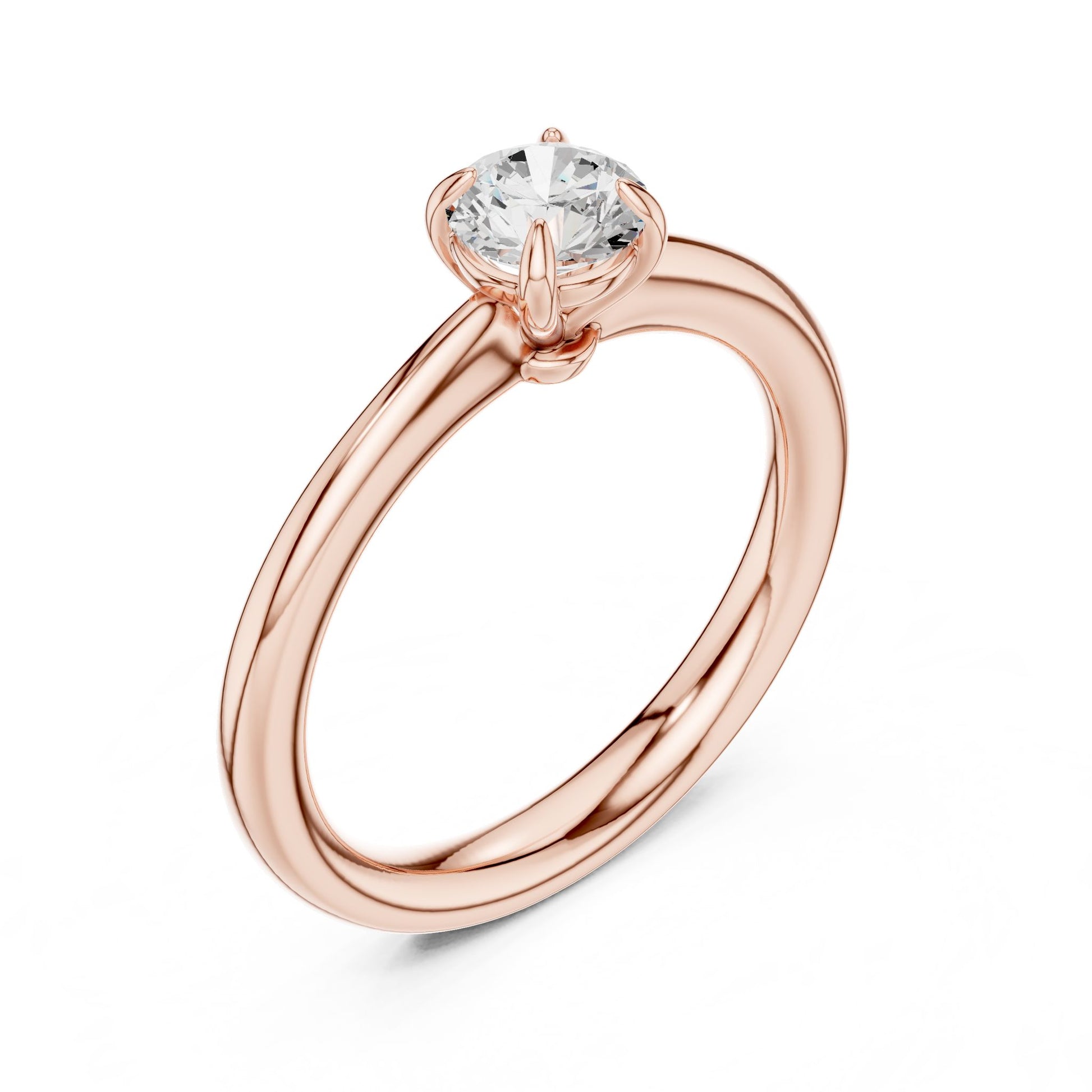 Round Lab Grown Diamond Solitaire Engagement Ring