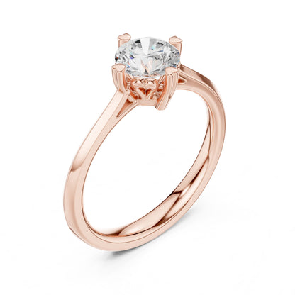 Round Lab Grown Diamond Solitaire Engagement Ring