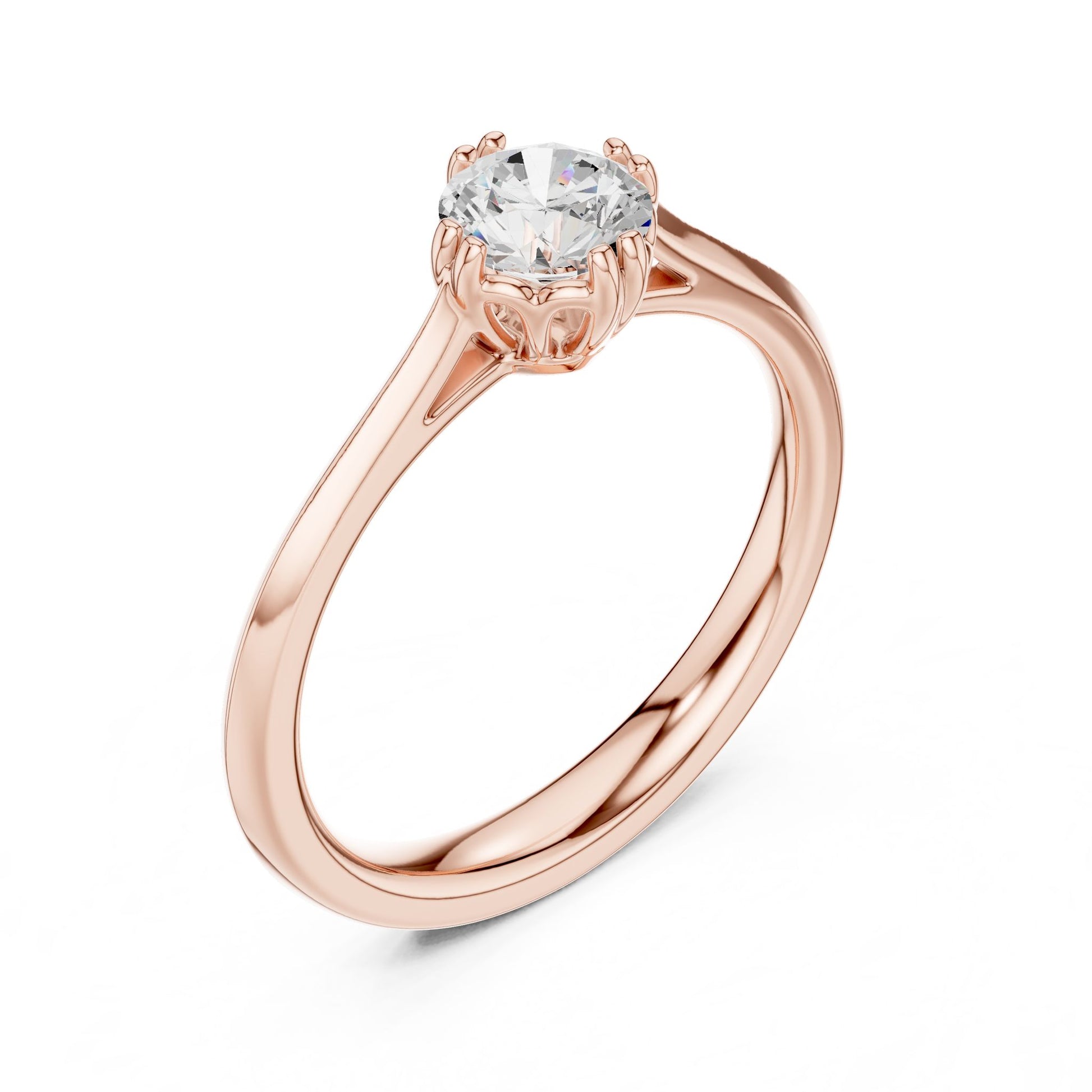 Round Lab Grown Diamond Solitaire Engagement Ring