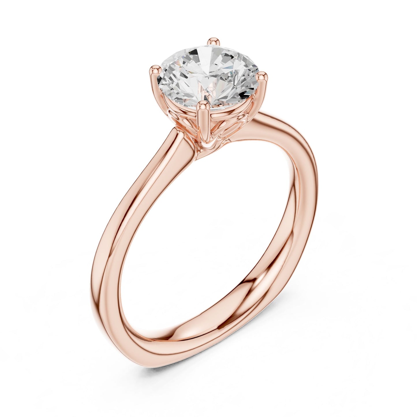 Round Lab Grown Diamond Solitaire Engagement Ring