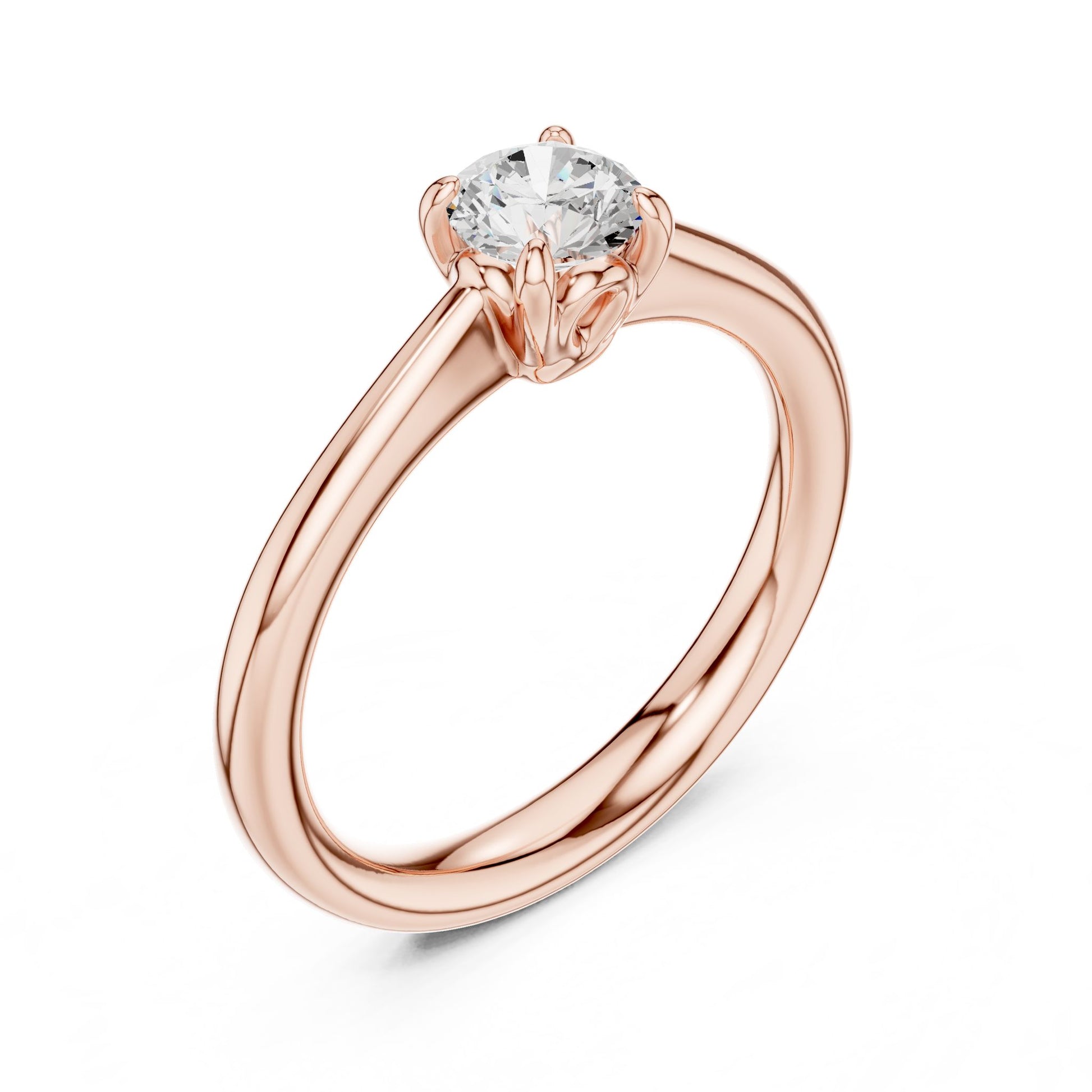 Round Lab Grown Diamond Solitaire Engagement Ring