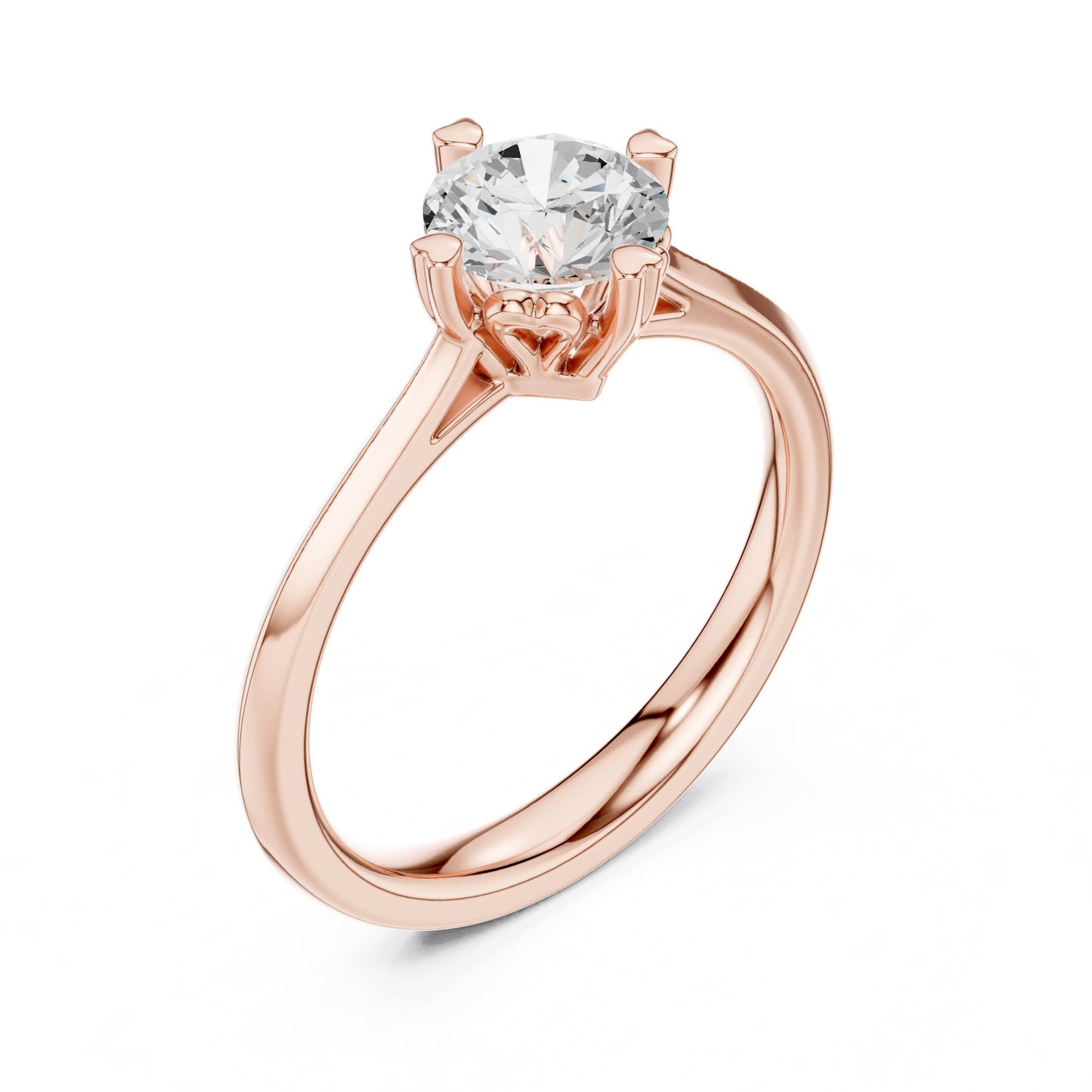 Round Lab Grown Diamond Solitaire Engagement Ring