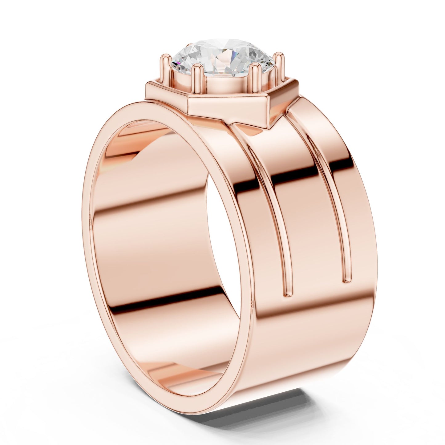 Men's Round Lab Grown Diamond Ring
