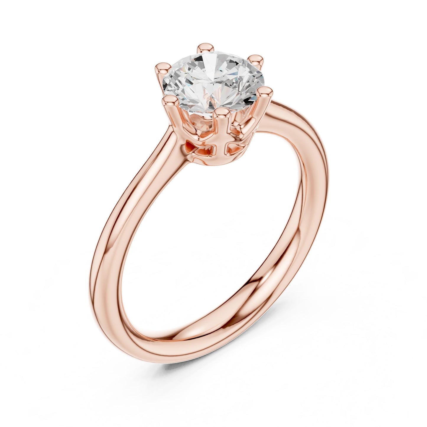 Round Lab Grown Diamond Solitaire Engagement Ring