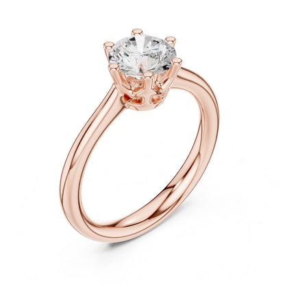 Round Lab Grown Diamond Solitaire Engagement Ring