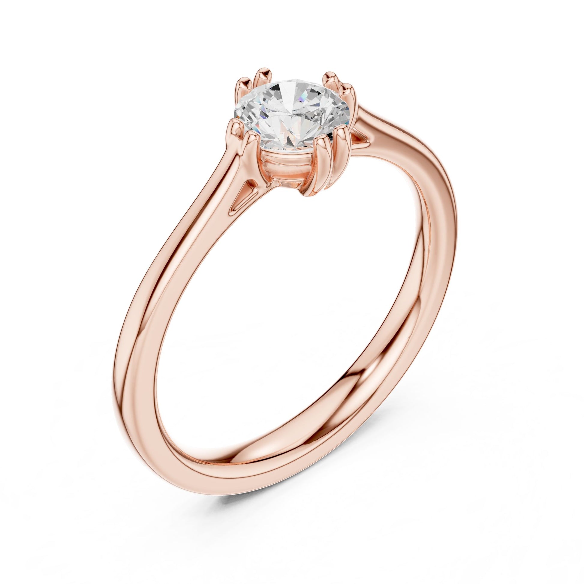 Round Lab Grown Diamond Solitaire Engagement Ring