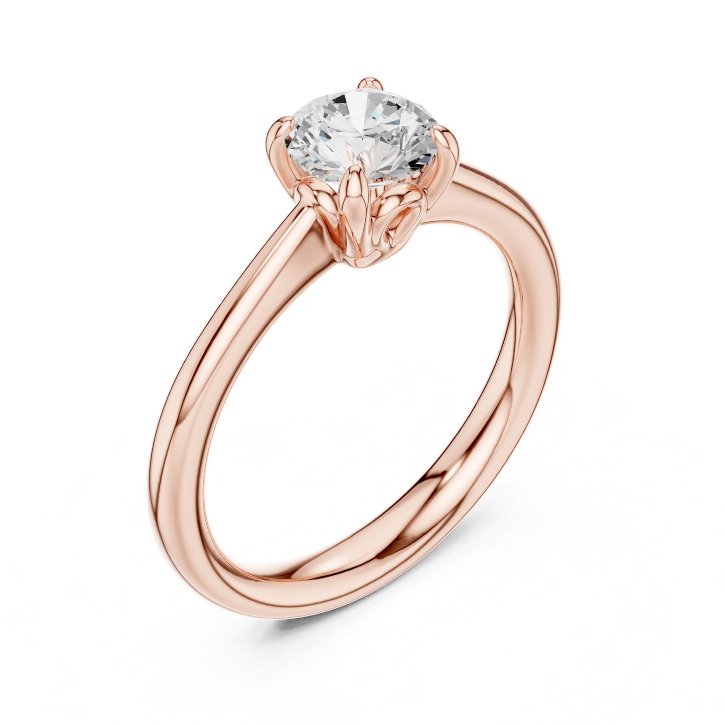 Round Lab Grown Diamond Solitaire Engagement Ring