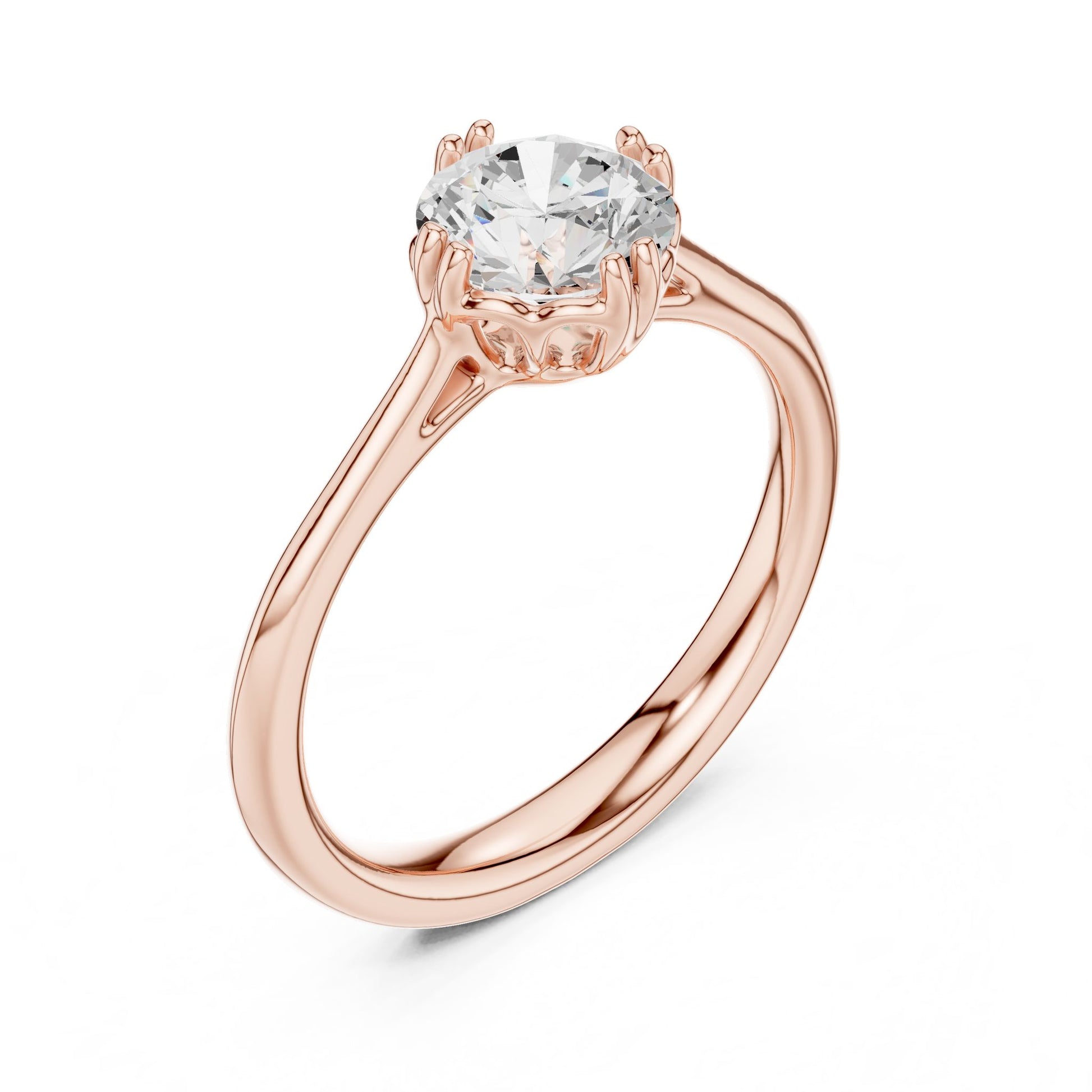 Round Lab Grown Diamond Solitaire Engagement Ring