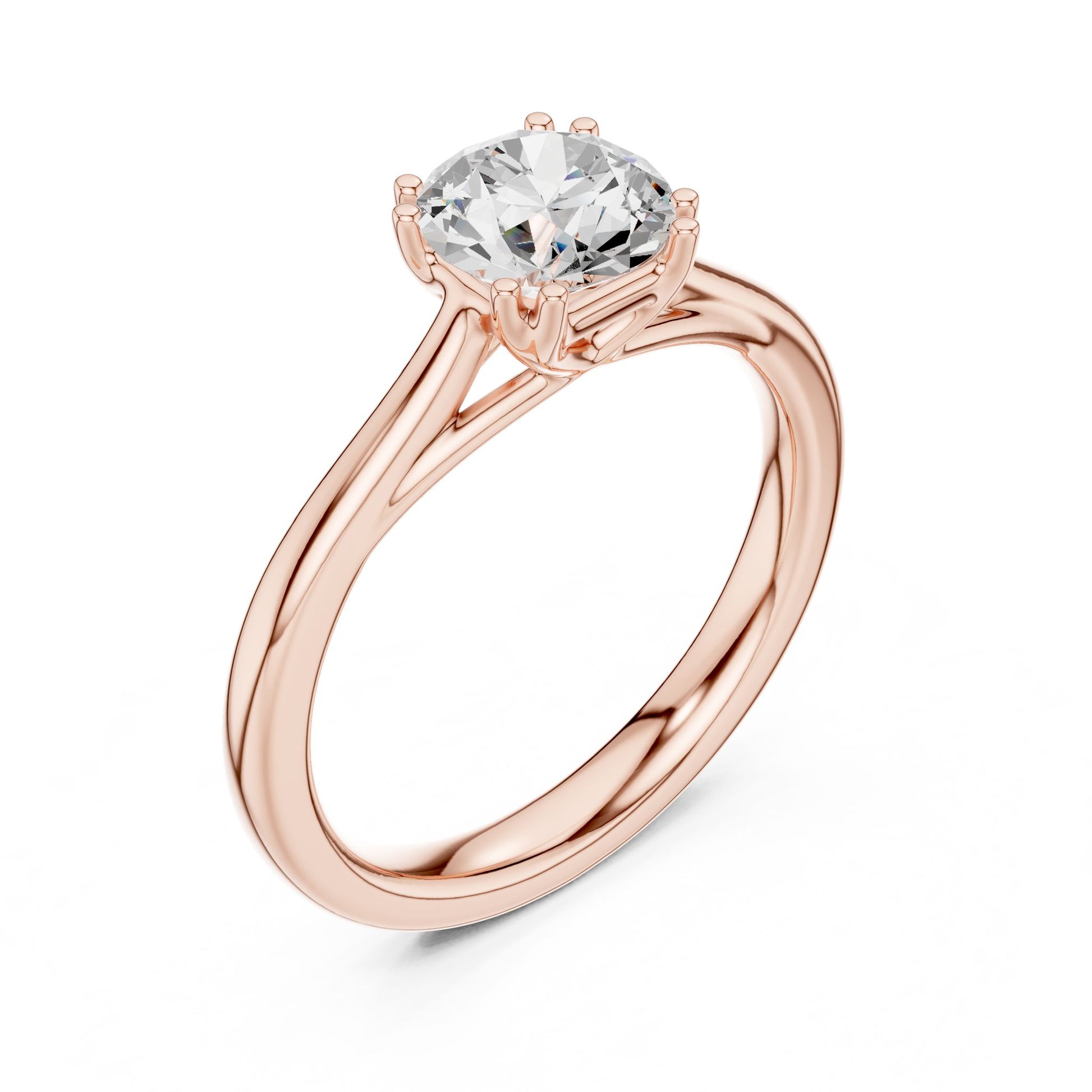 Round Lab Grown Diamond Solitaire Engagement Ring