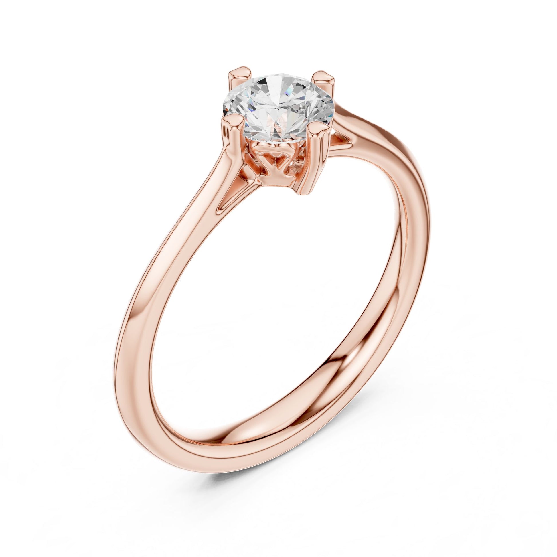 Round Lab Grown Diamond Solitaire Engagement Ring