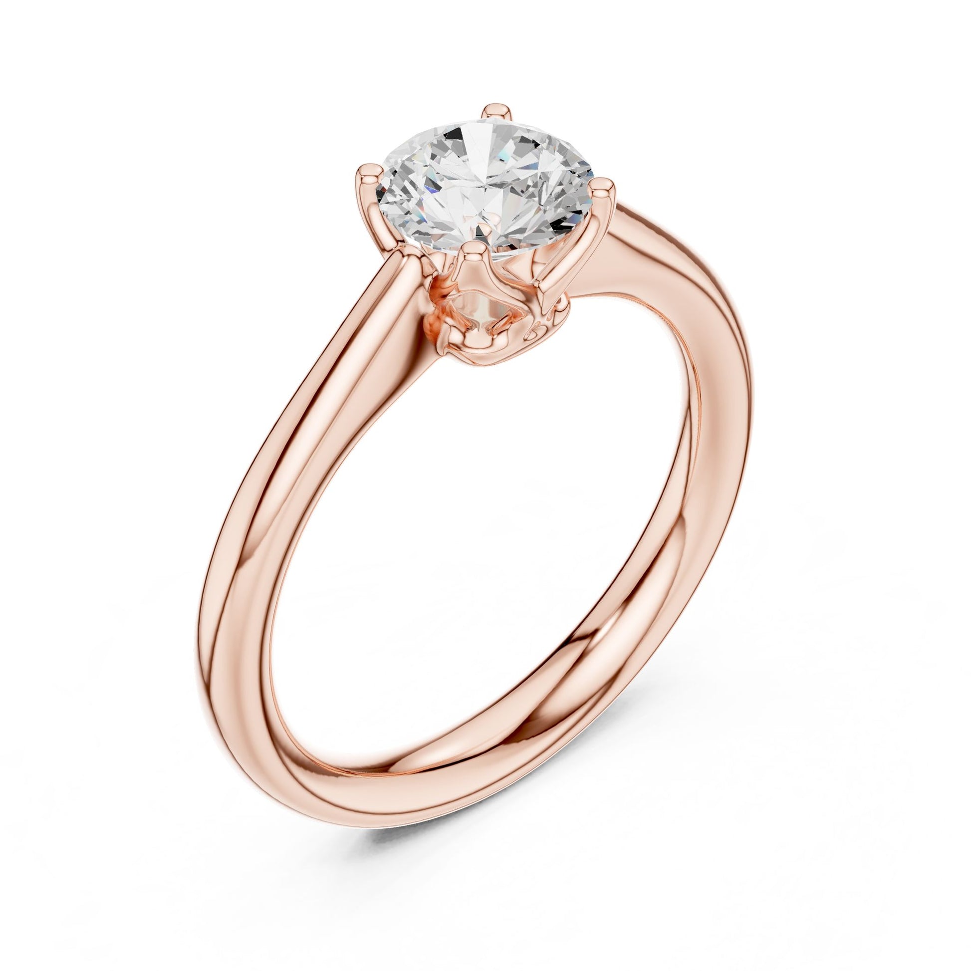 Round Lab Grown Diamond Solitaire Engagement Ring