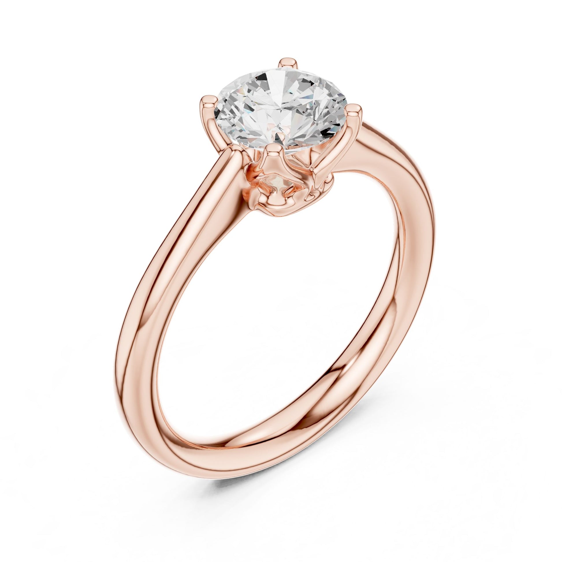 Round Lab Grown Diamond Solitaire Engagement Ring