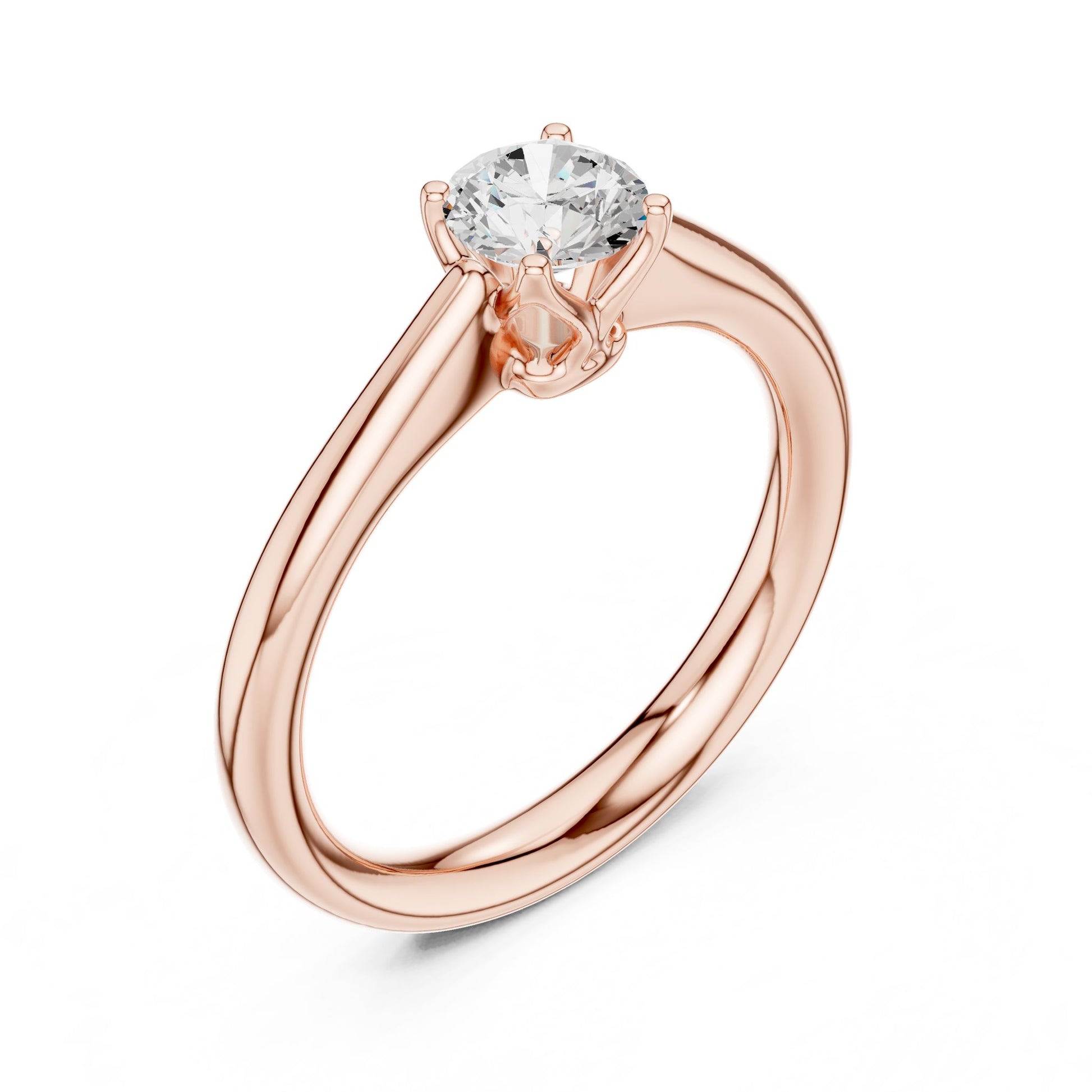 Round Lab Grown Diamond Solitaire Engagement Ring