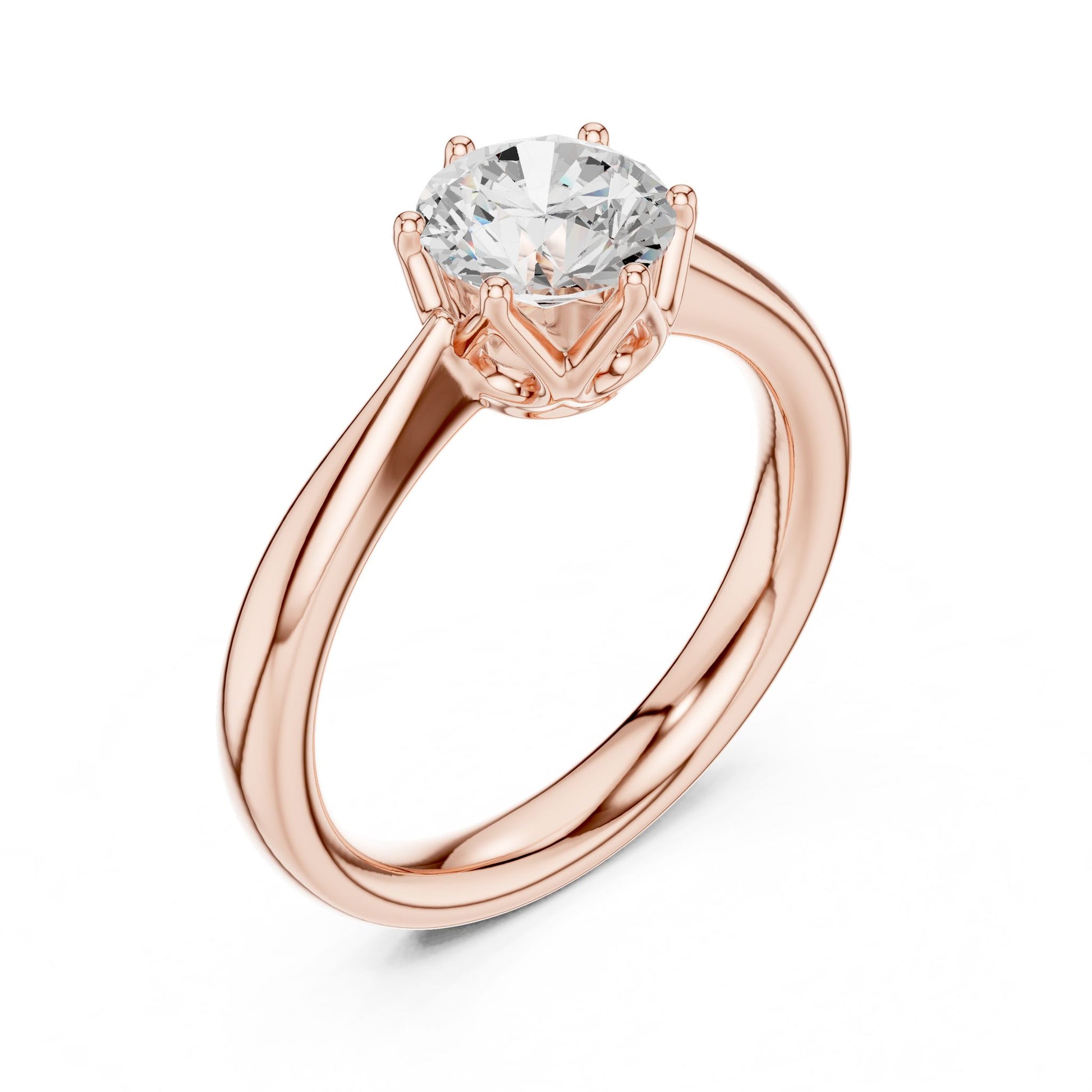 Round Lab Grown Diamond Solitaire Engagement Ring
