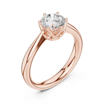 Round Lab Grown Diamond Solitaire Engagement Ring