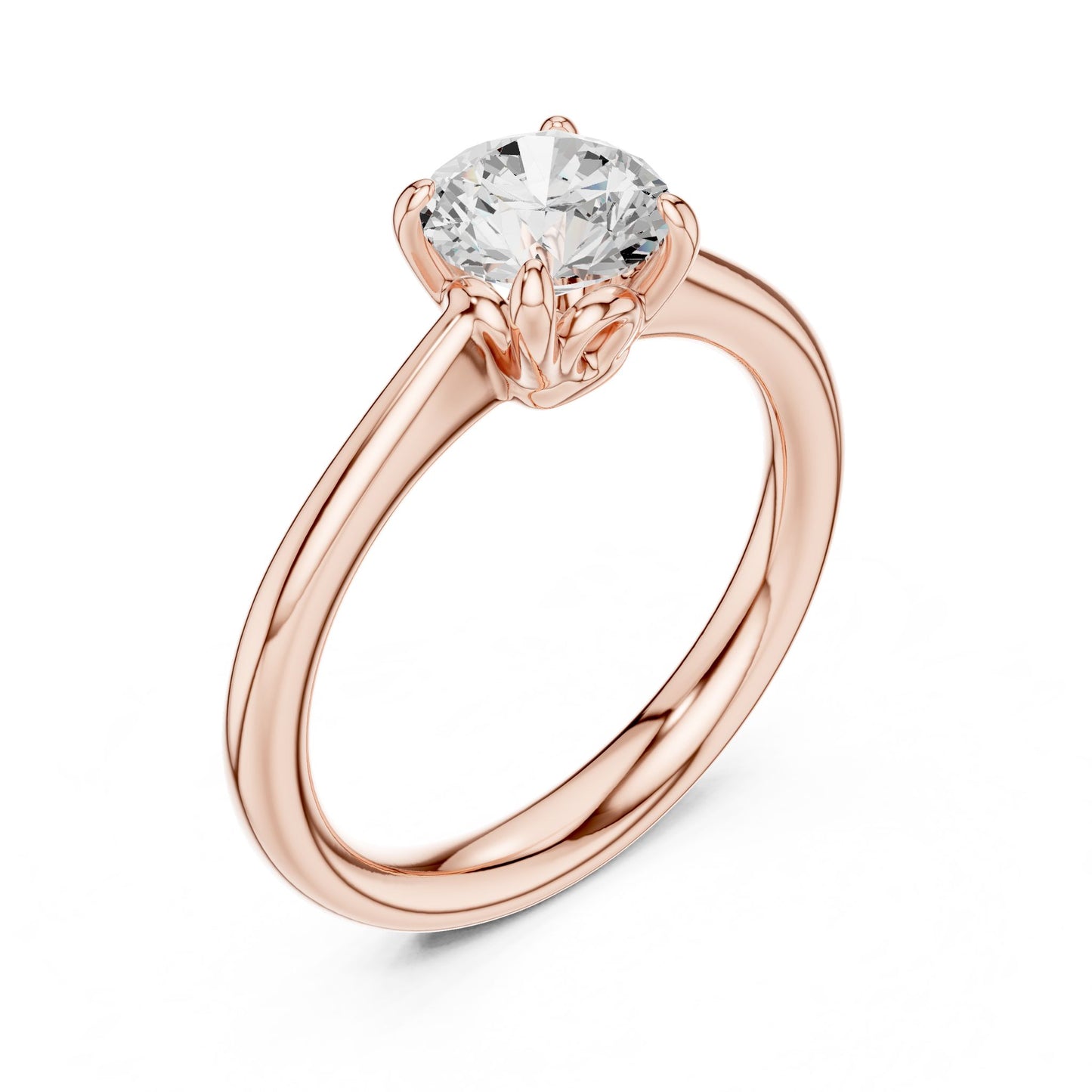 Round Lab Grown Diamond Solitaire Engagement Ring