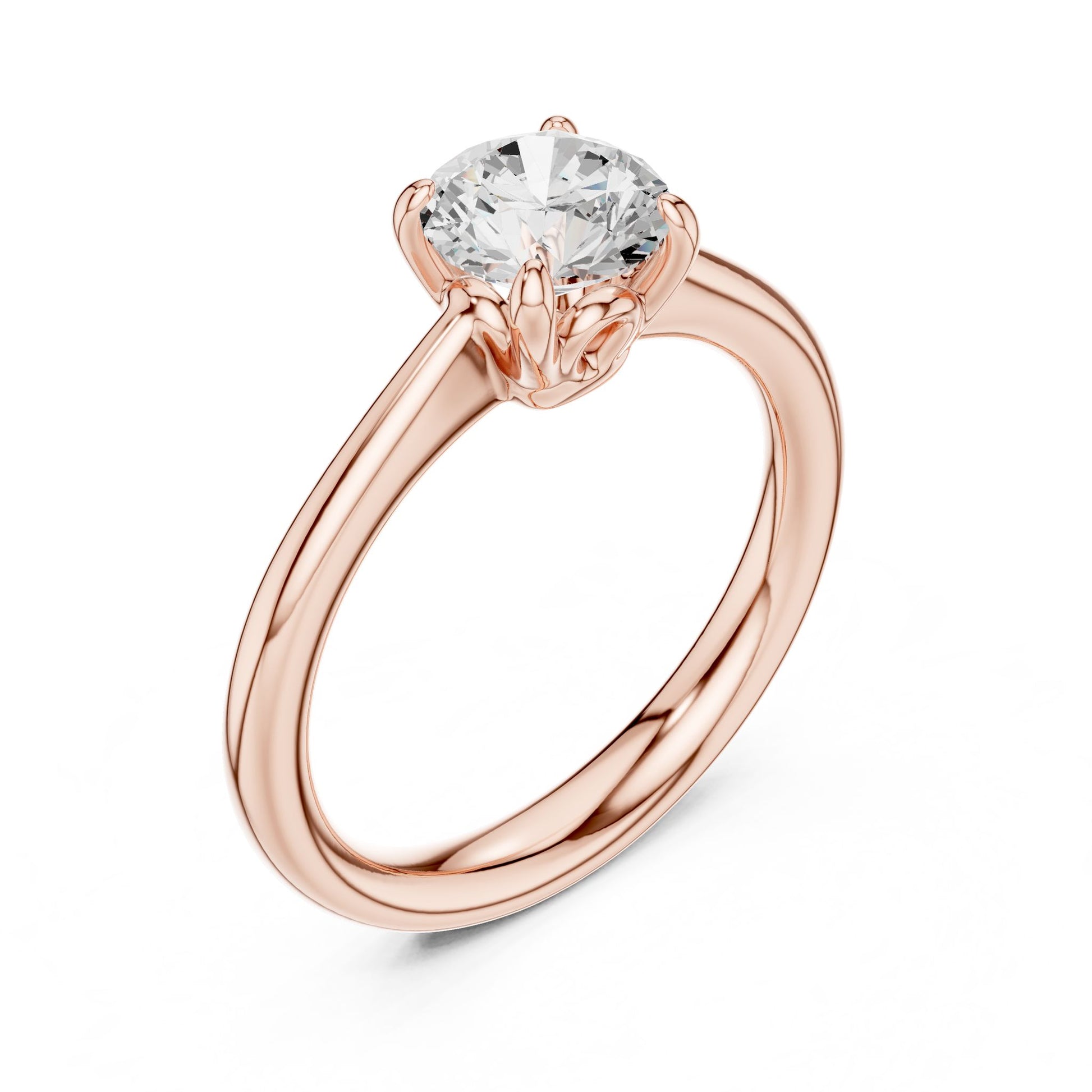 Round Lab Grown Diamond Solitaire Engagement Ring