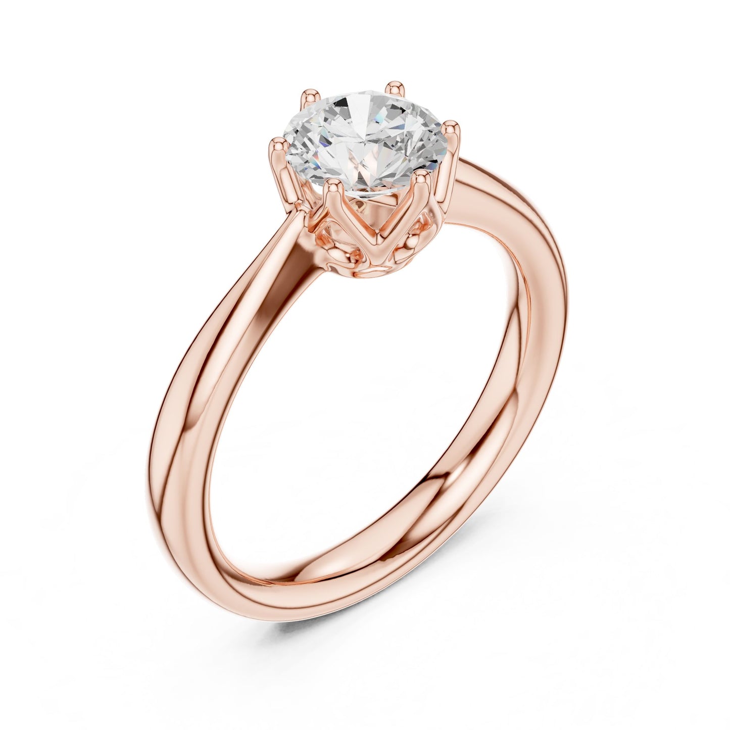 Round Lab Grown Diamond Solitaire Engagement Ring