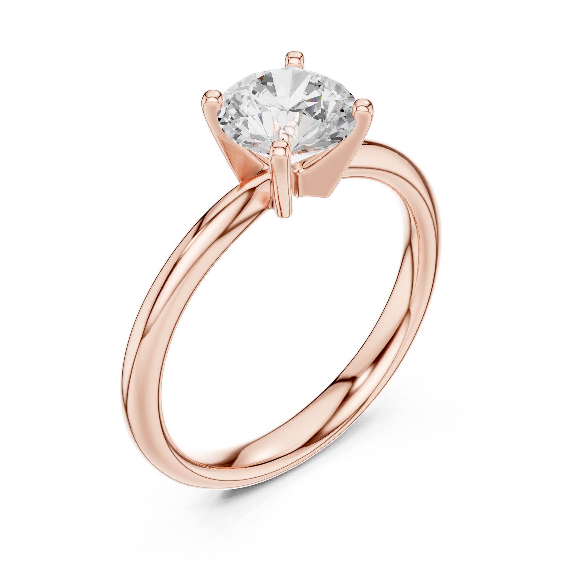 Round Lab Grown Diamond Solitaire Engagement Ring