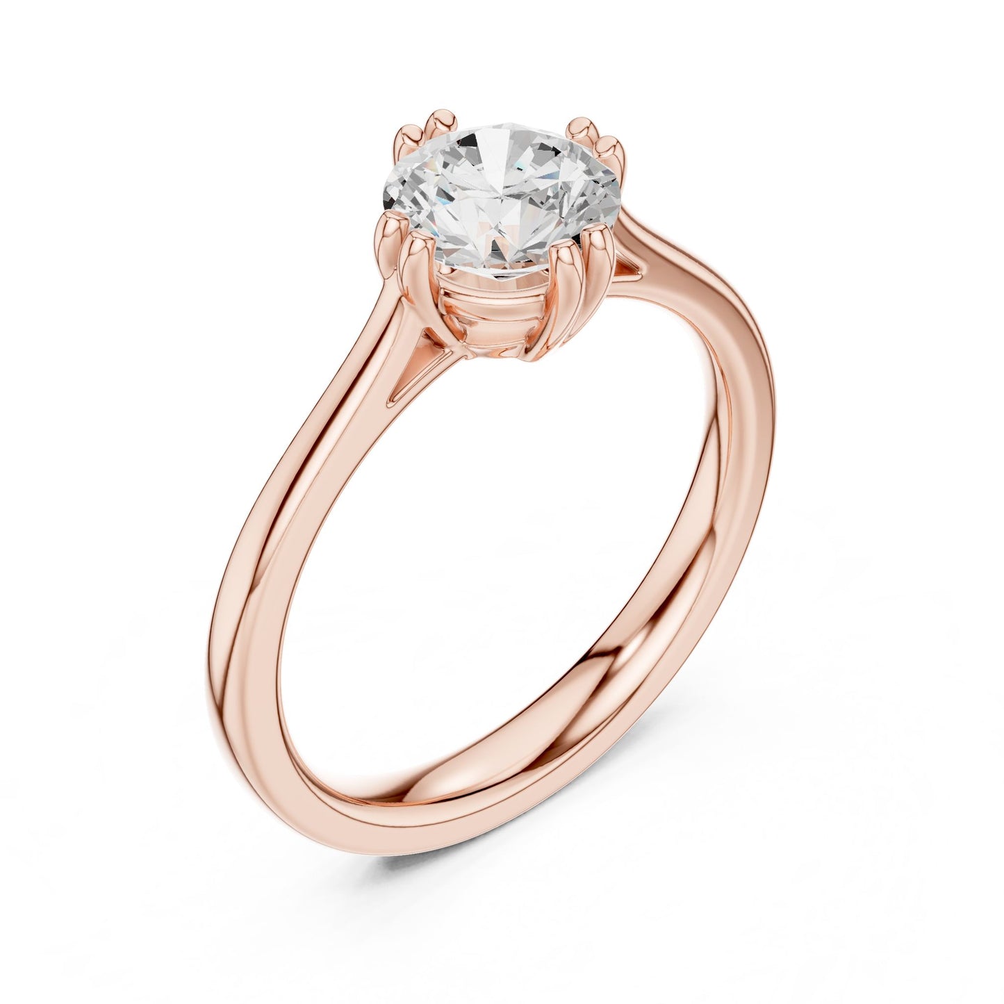 Round Lab Grown Diamond Solitaire Engagement Ring