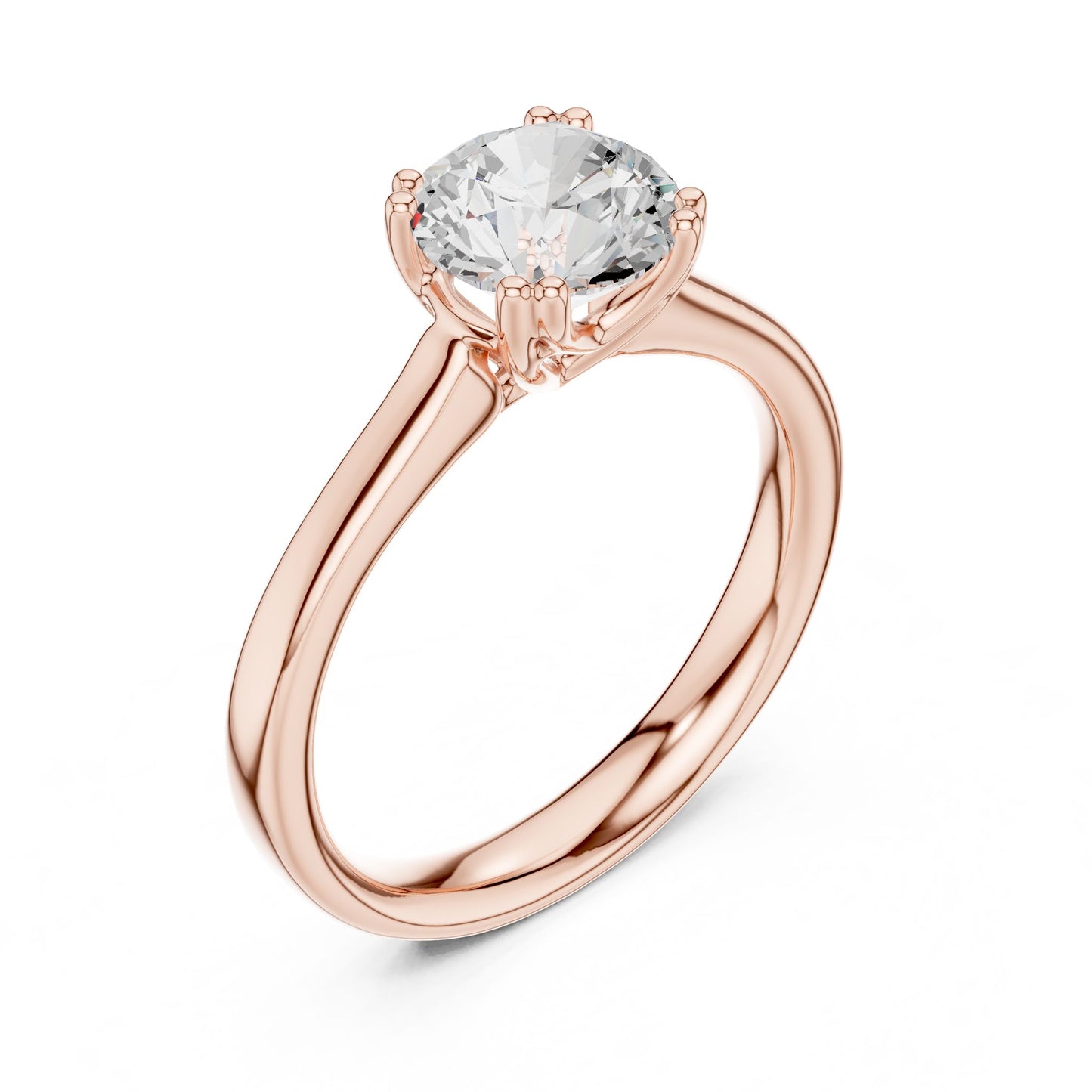 Round Lab Grown Diamond Solitaire Engagement Ring