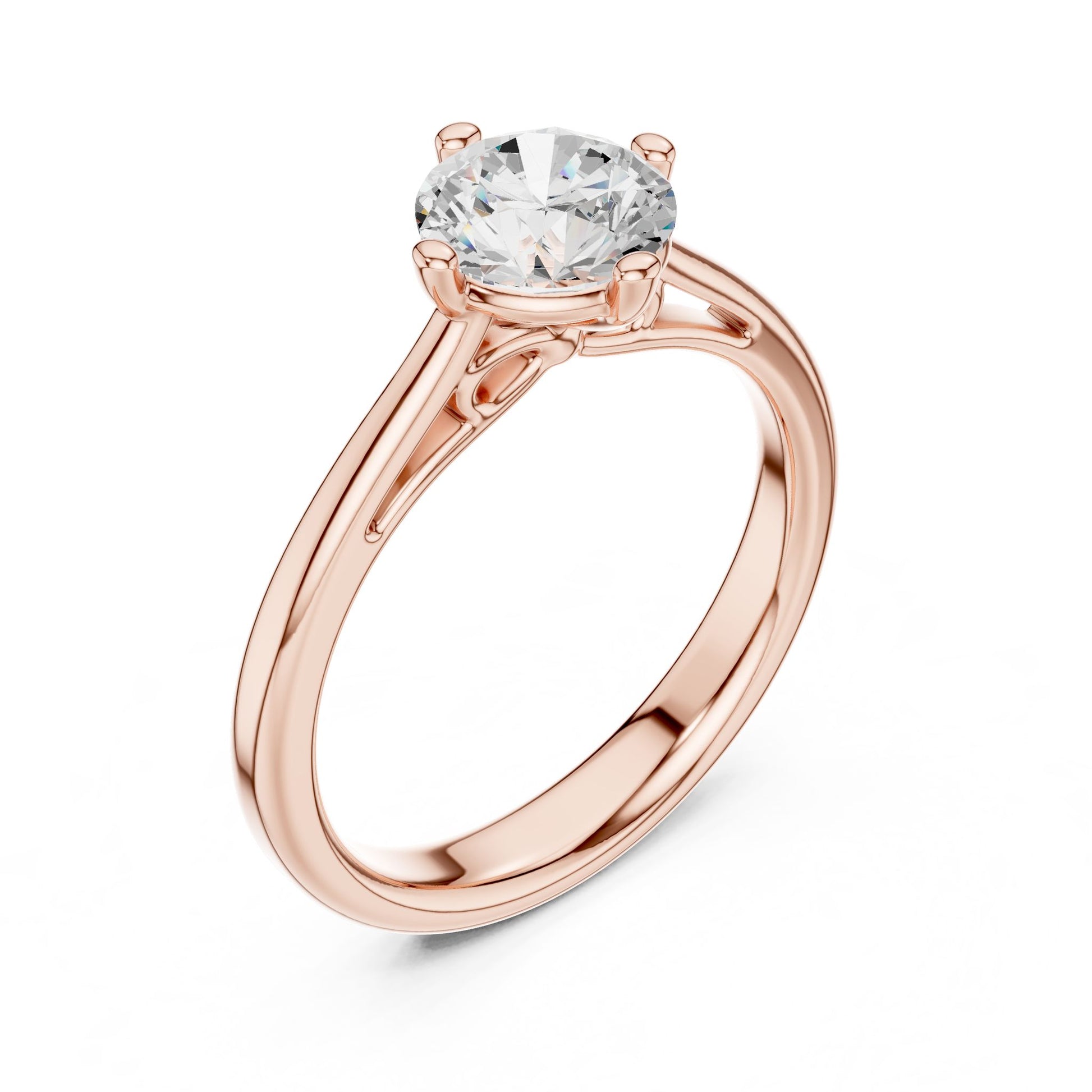 Round Lab Grown Diamond Solitaire Engagement Ring