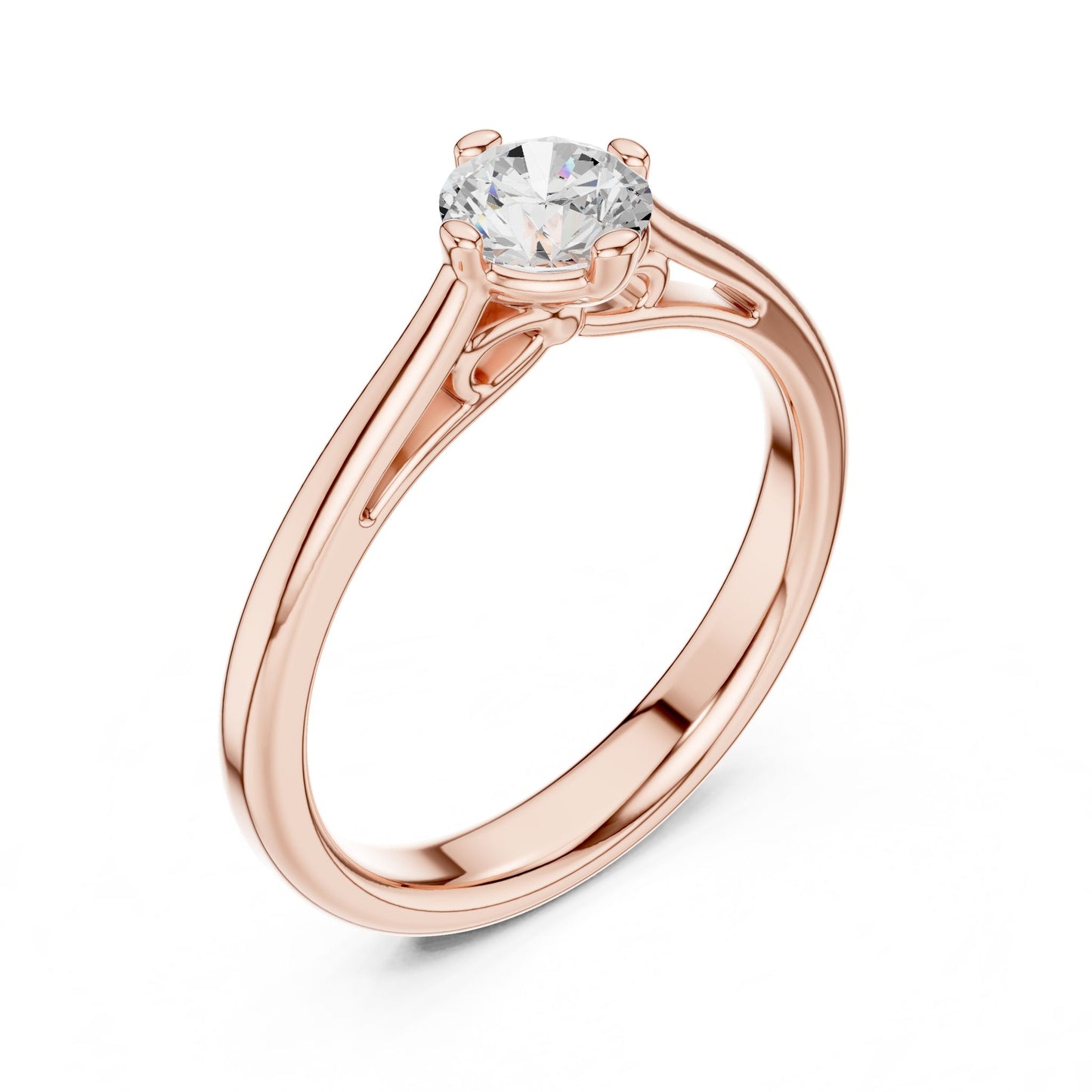 Round Lab Grown Diamond Solitaire Engagement Ring