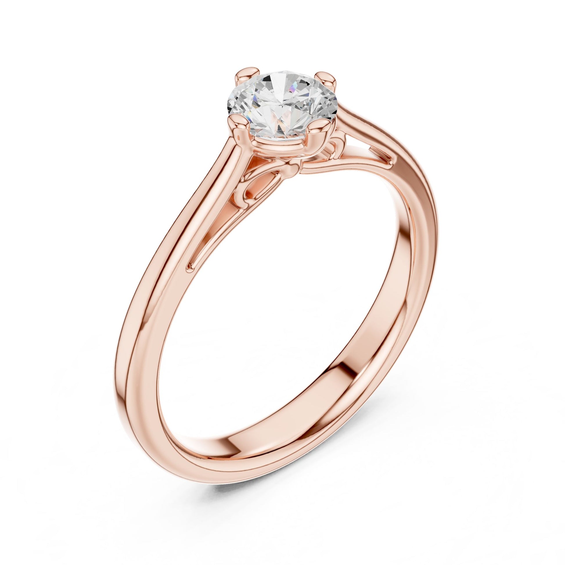 Round Lab Grown Diamond Solitaire Engagement Ring