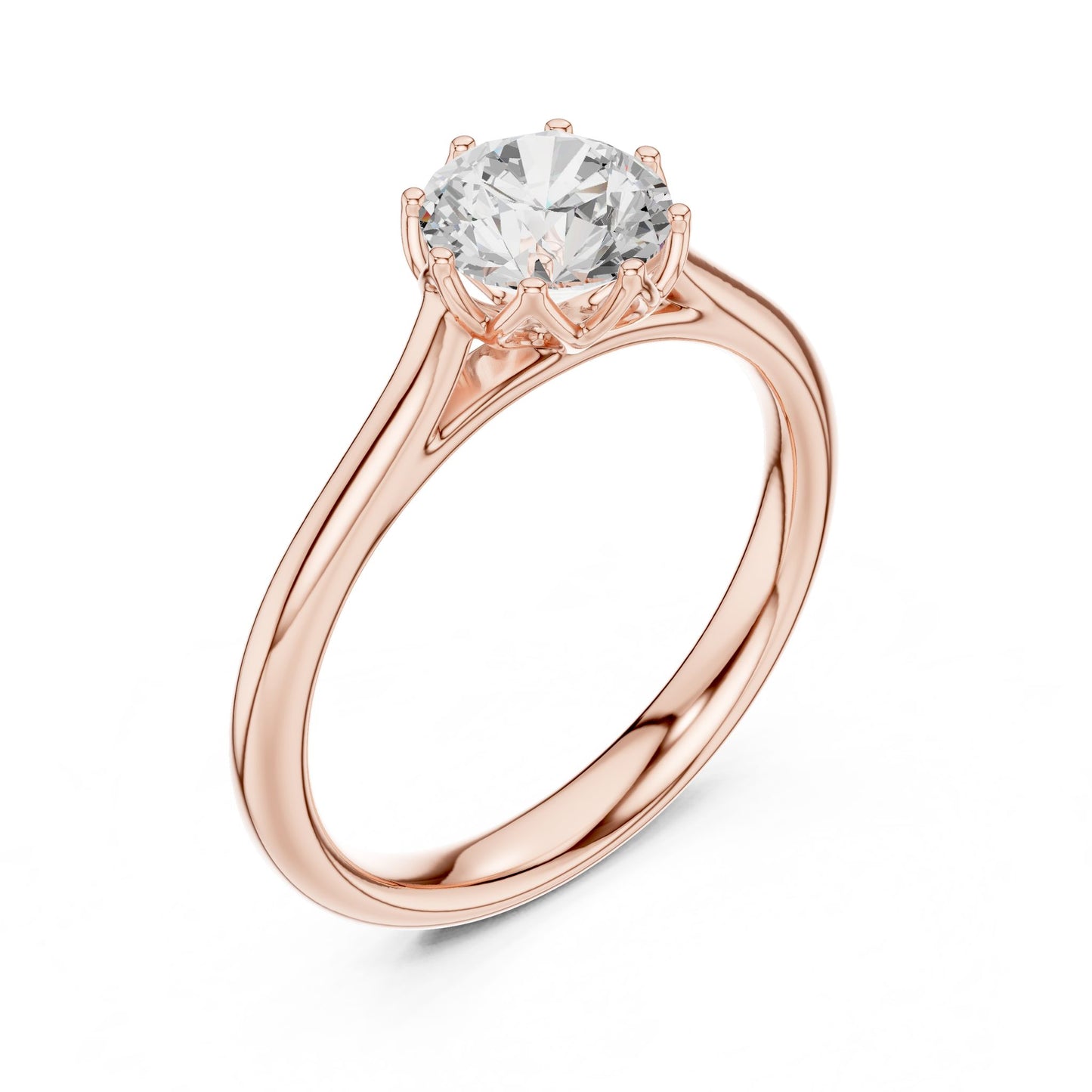 Round Lab Grown Diamond Solitaire Engagement Ring