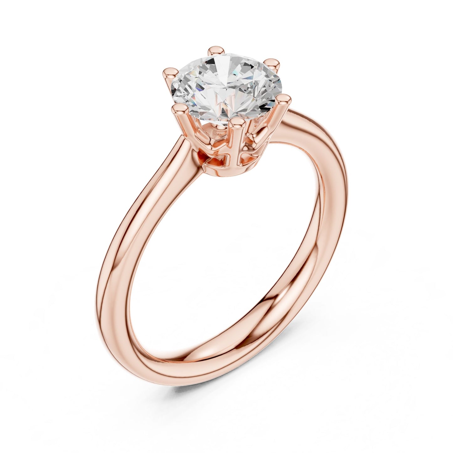 Round Lab Grown Diamond Solitaire Engagement Ring