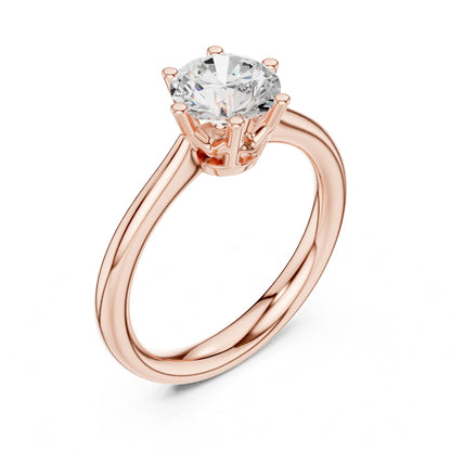 Round Lab Grown Diamond Solitaire Engagement Ring