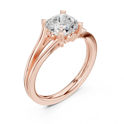 Round Lab Grown Diamond Solitaire Engagement Ring