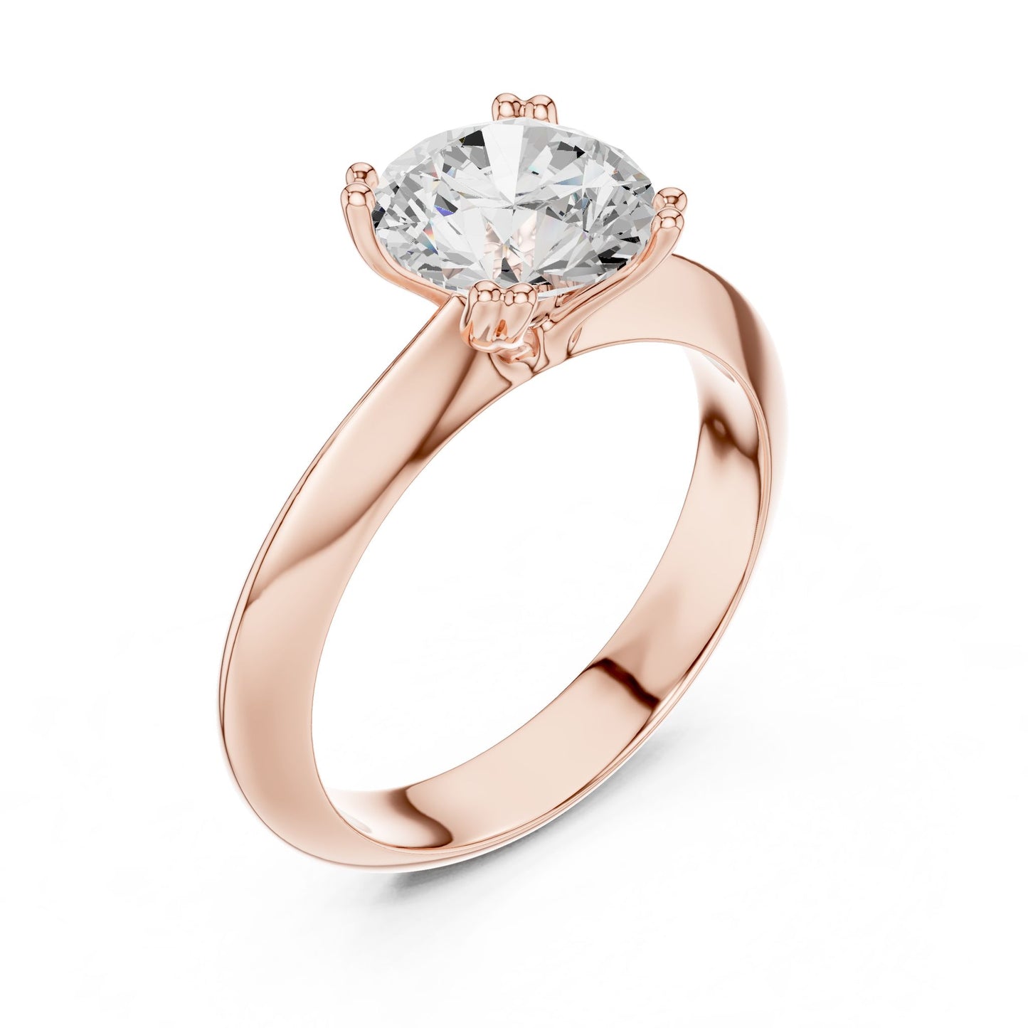 Round Lab Grown Diamond Solitaire Engagement Ring