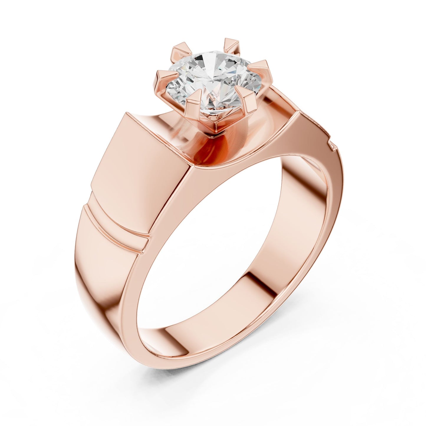 Men's Round Lab Grown Diamond Ring