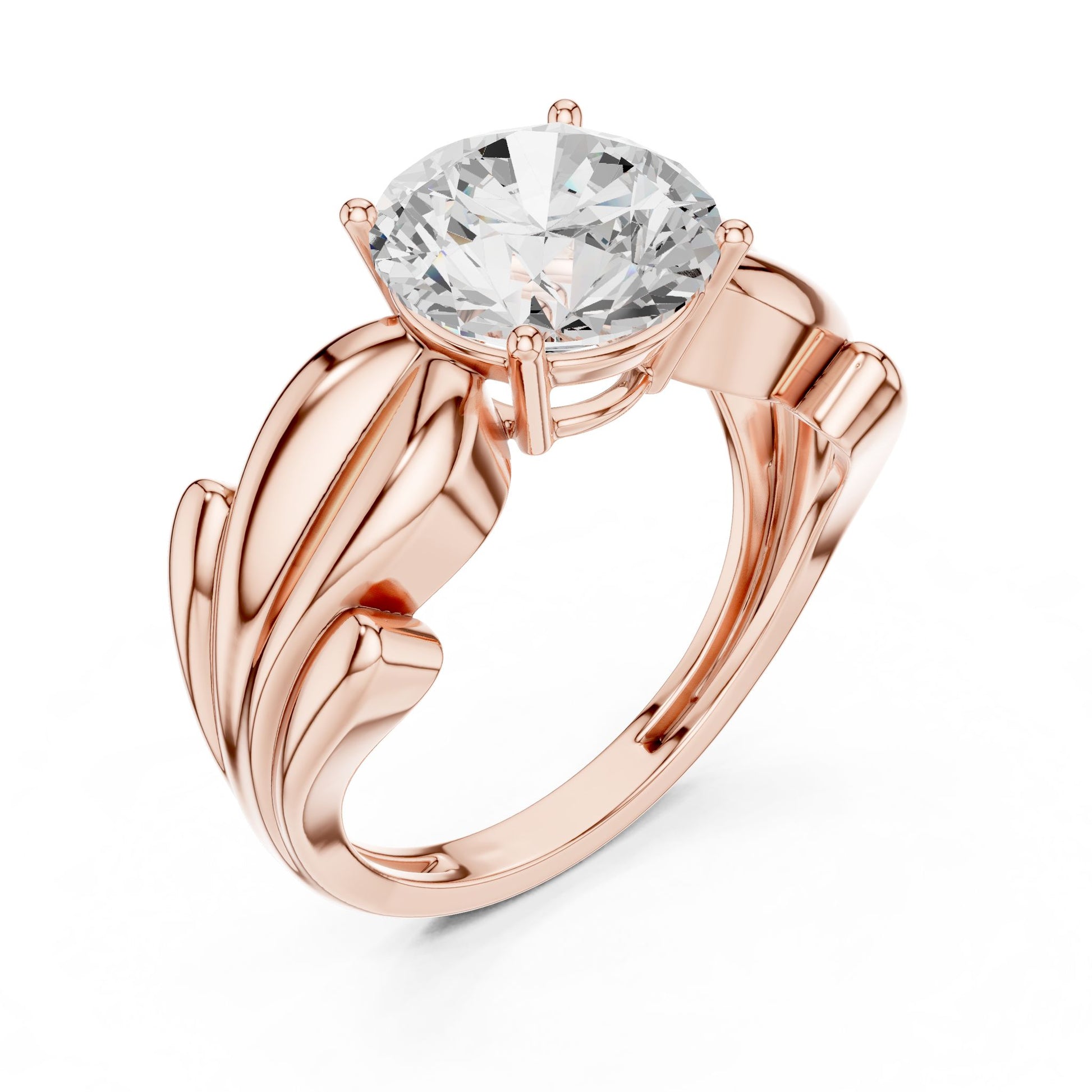 Round Lab Grown Diamond Solitaire Engagement Ring
