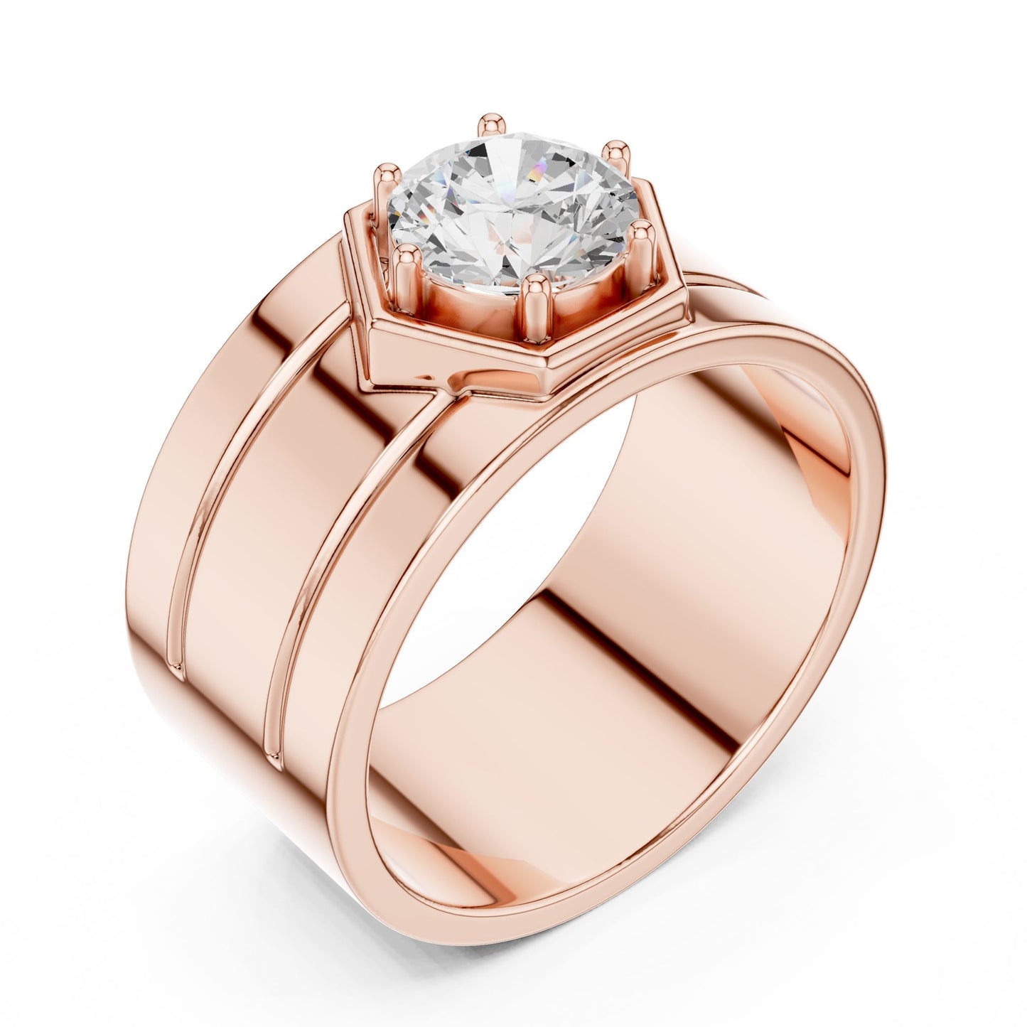 Men's Round Lab Grown Diamond Ring