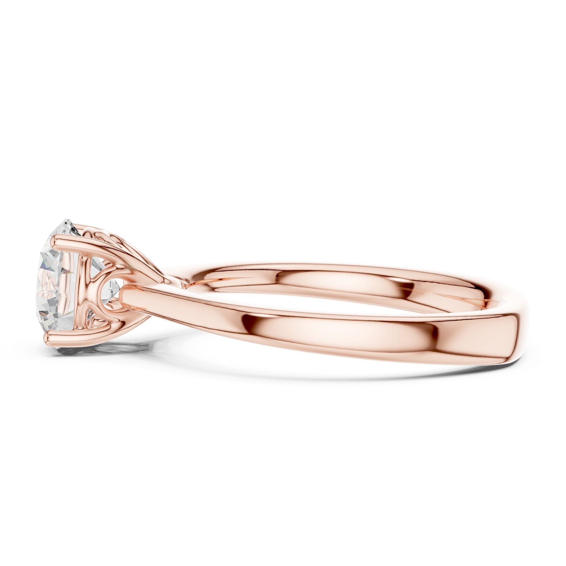 Round Lab Grown Diamond Solitaire Engagement Ring