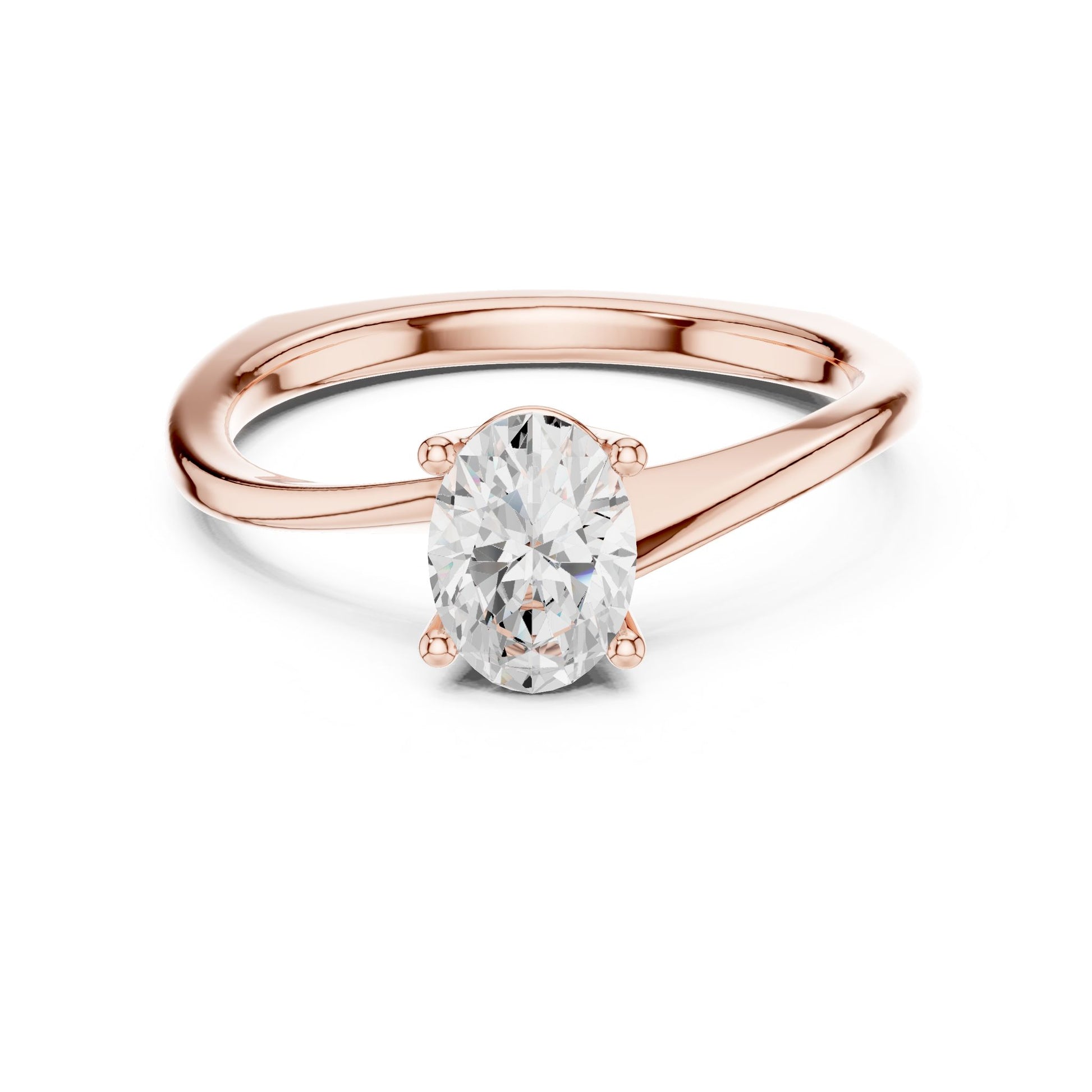 Round Lab Grown Diamond Solitaire Engagement Ring