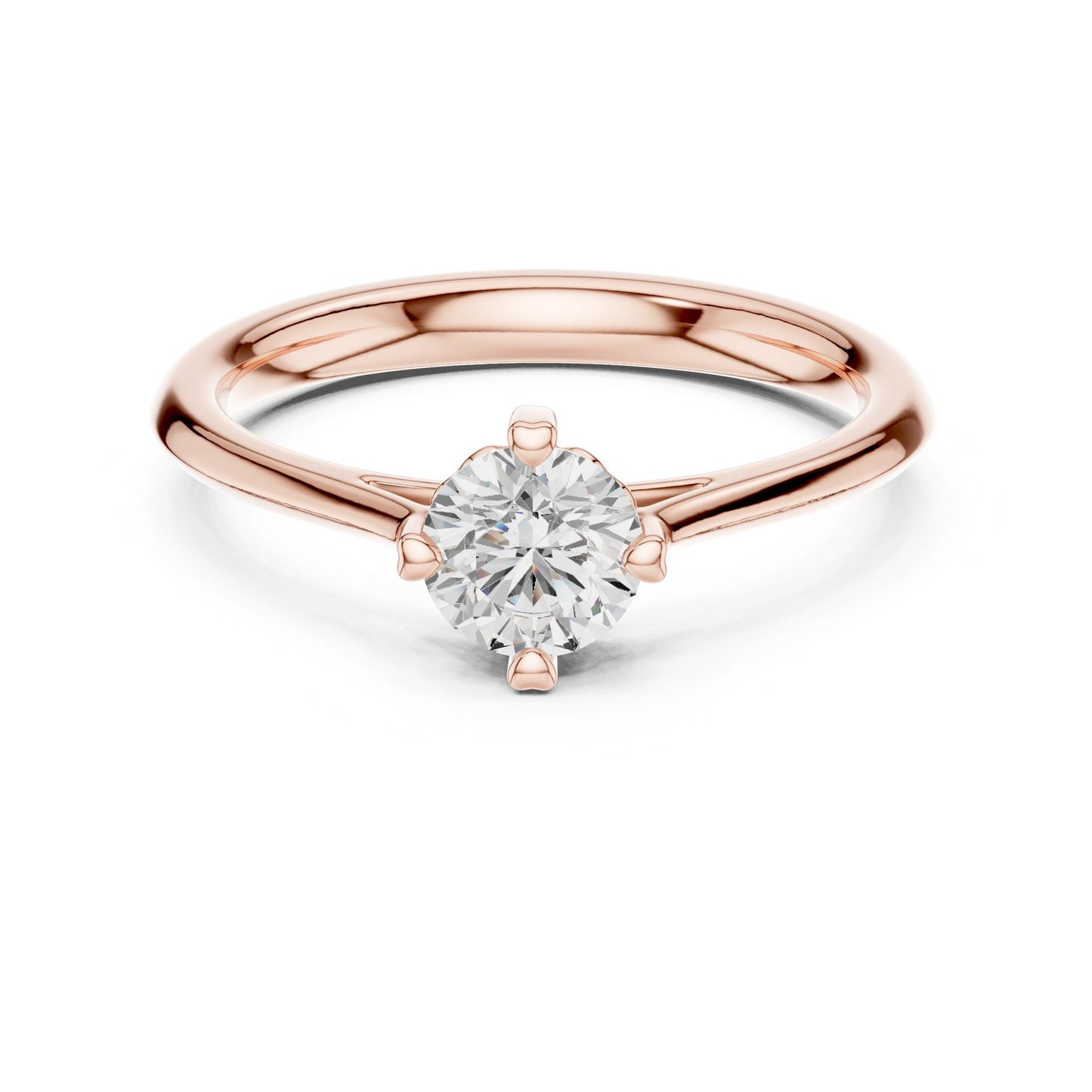 Round Lab Grown Diamond Solitaire Engagement Ring