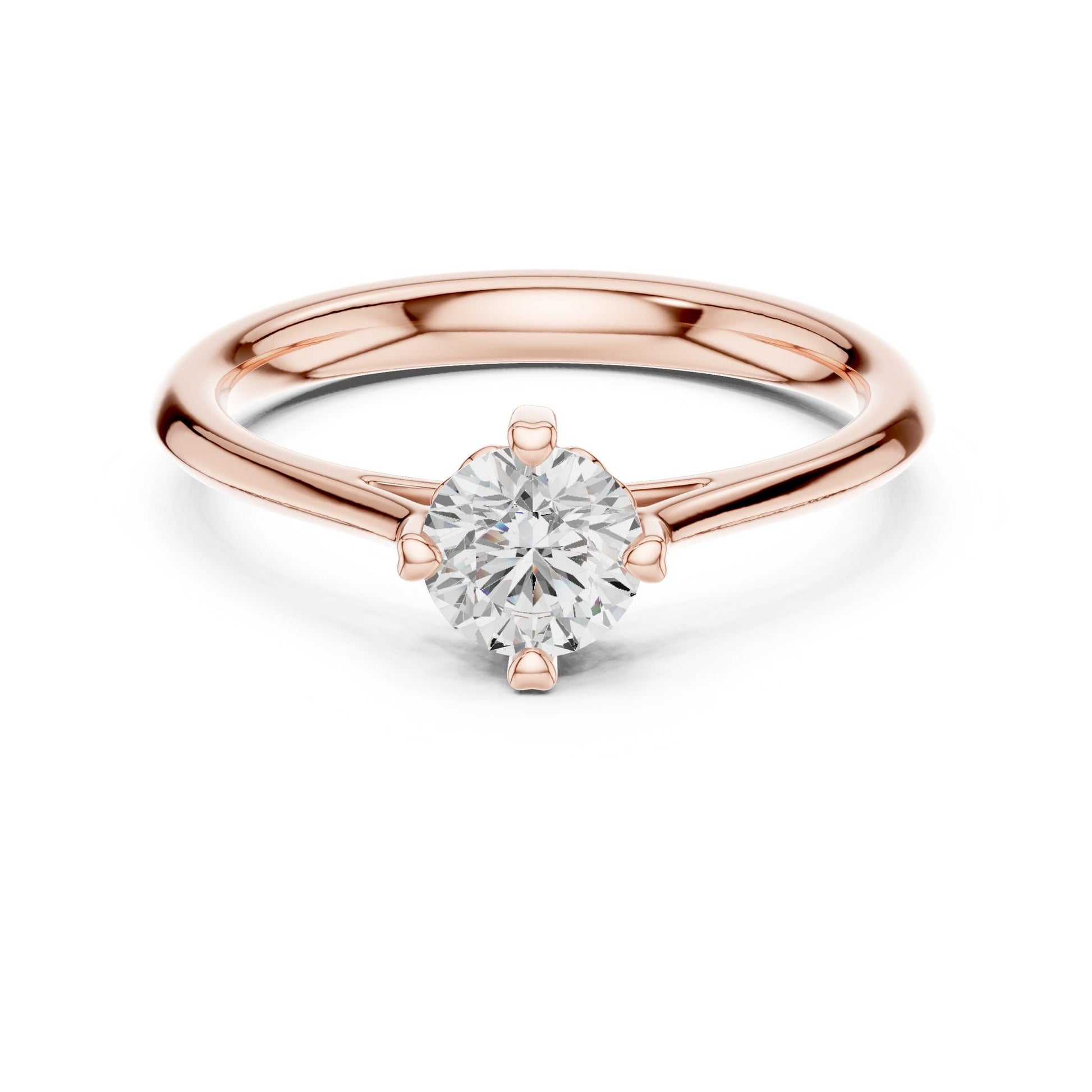 Round Lab Grown Diamond Solitaire Engagement Ring