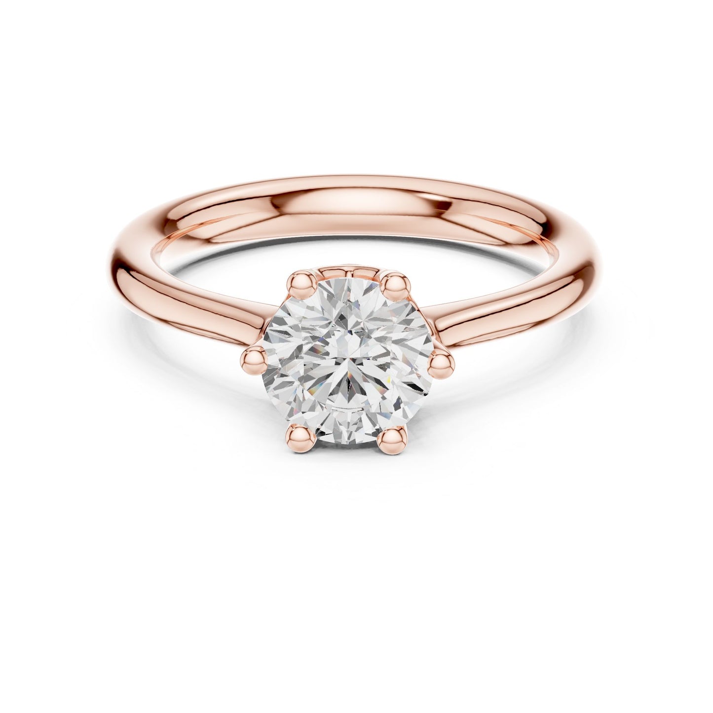 Round Lab Grown Diamond Solitaire Engagement Ring