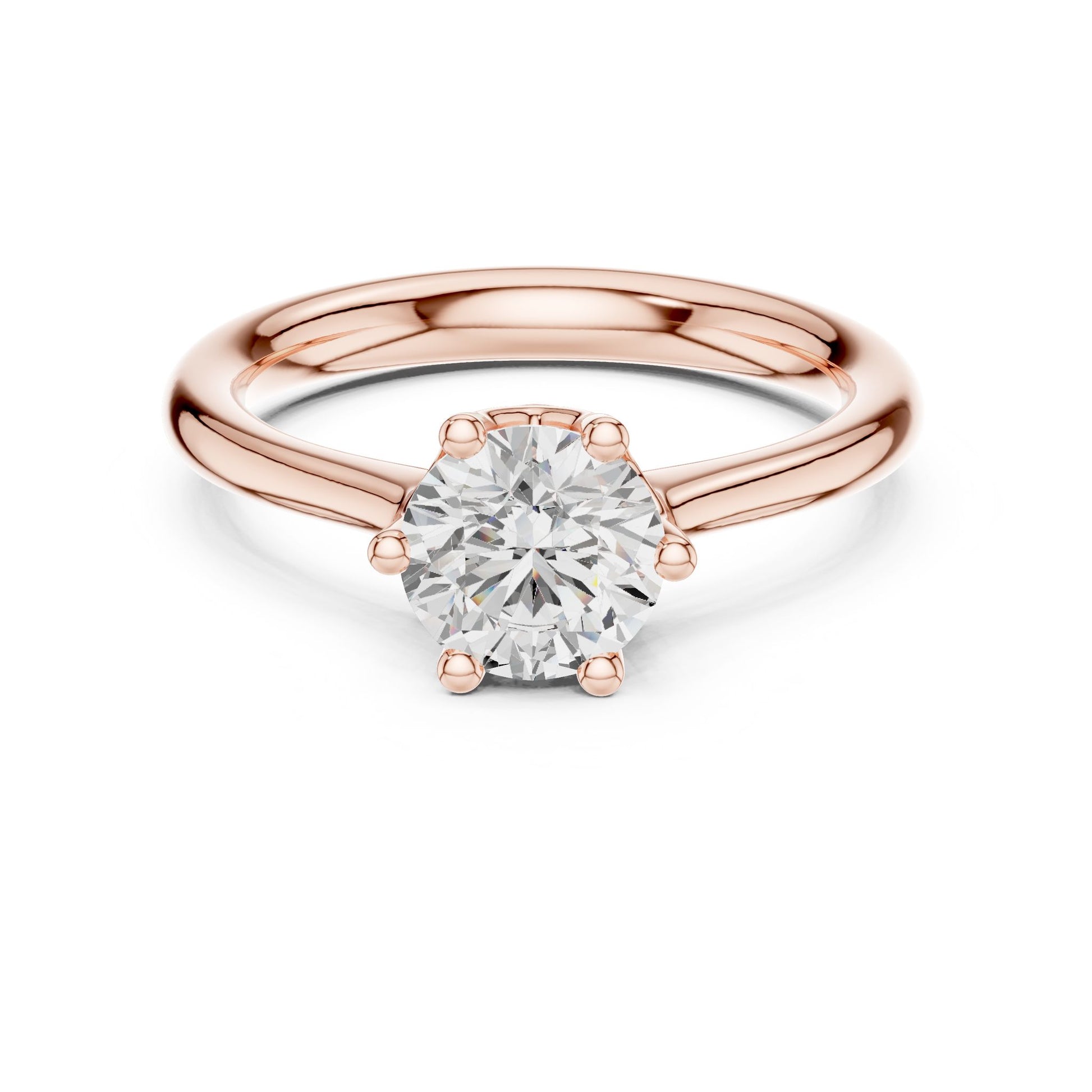 Round Lab Grown Diamond Solitaire Engagement Ring